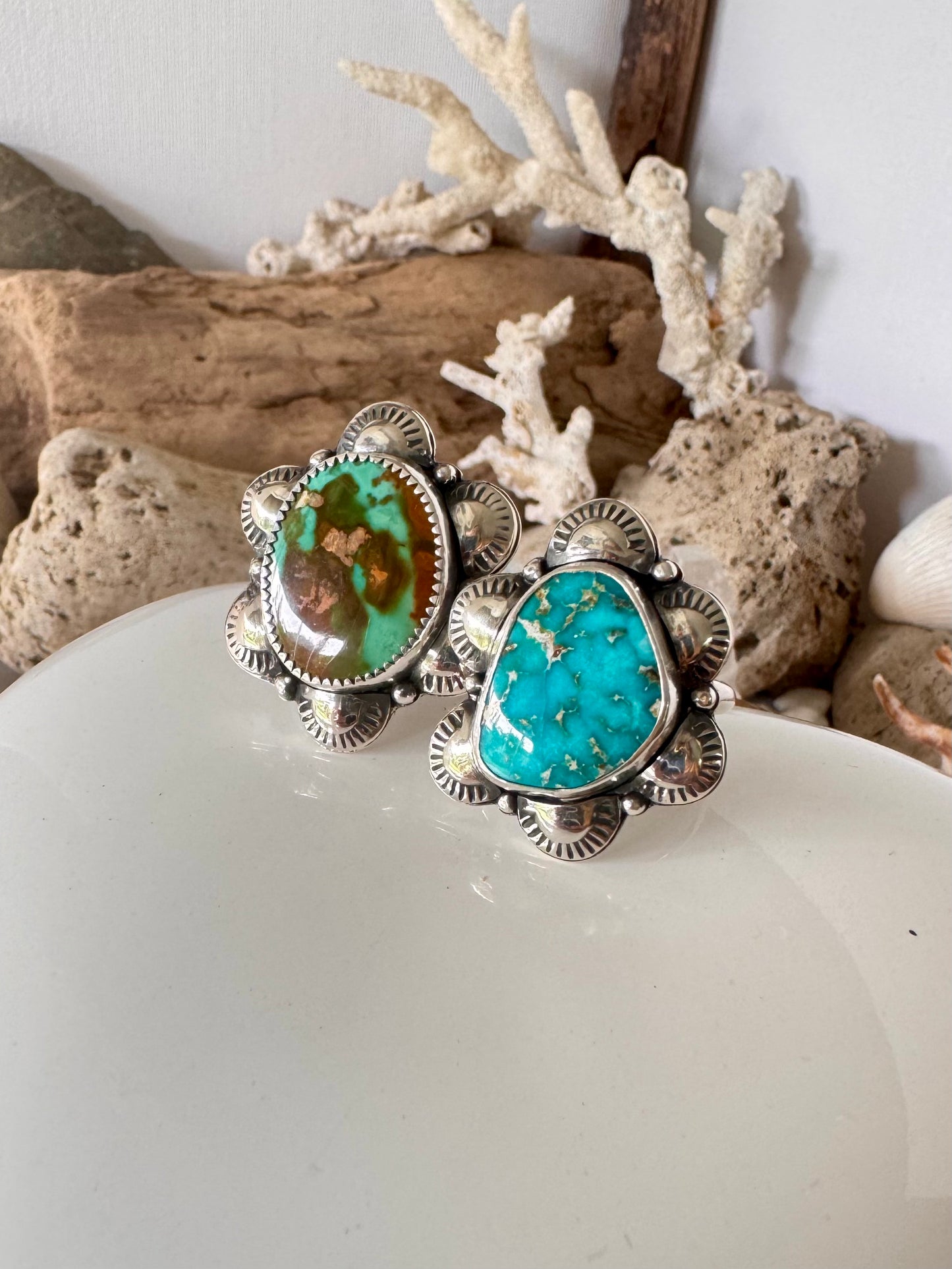 Sierra Bella turquoise ring. Handmade Shy Dragonfly turquoise ring size S/9.25