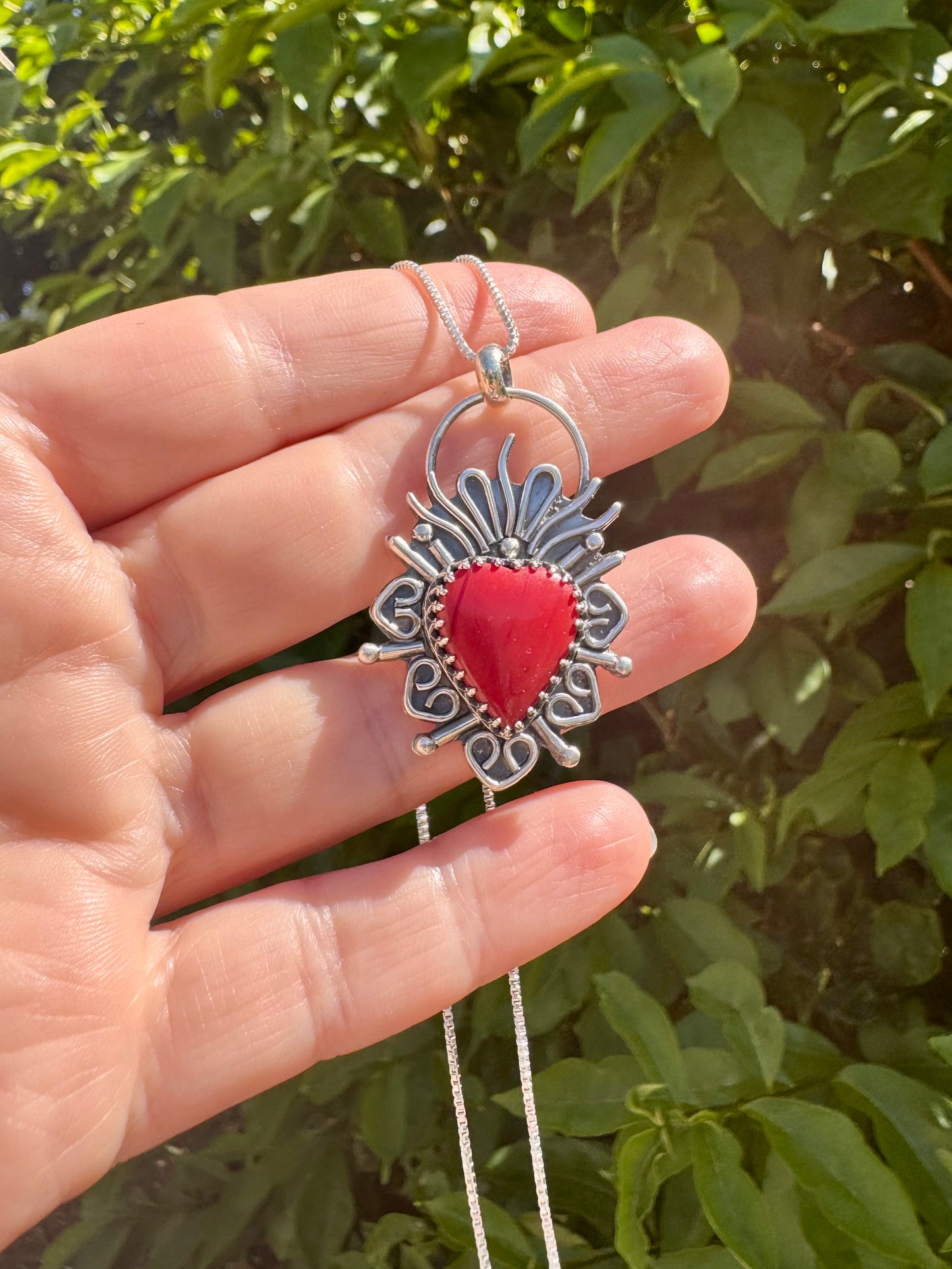 Beautiful Rosarita Sacred Heart Necklace
