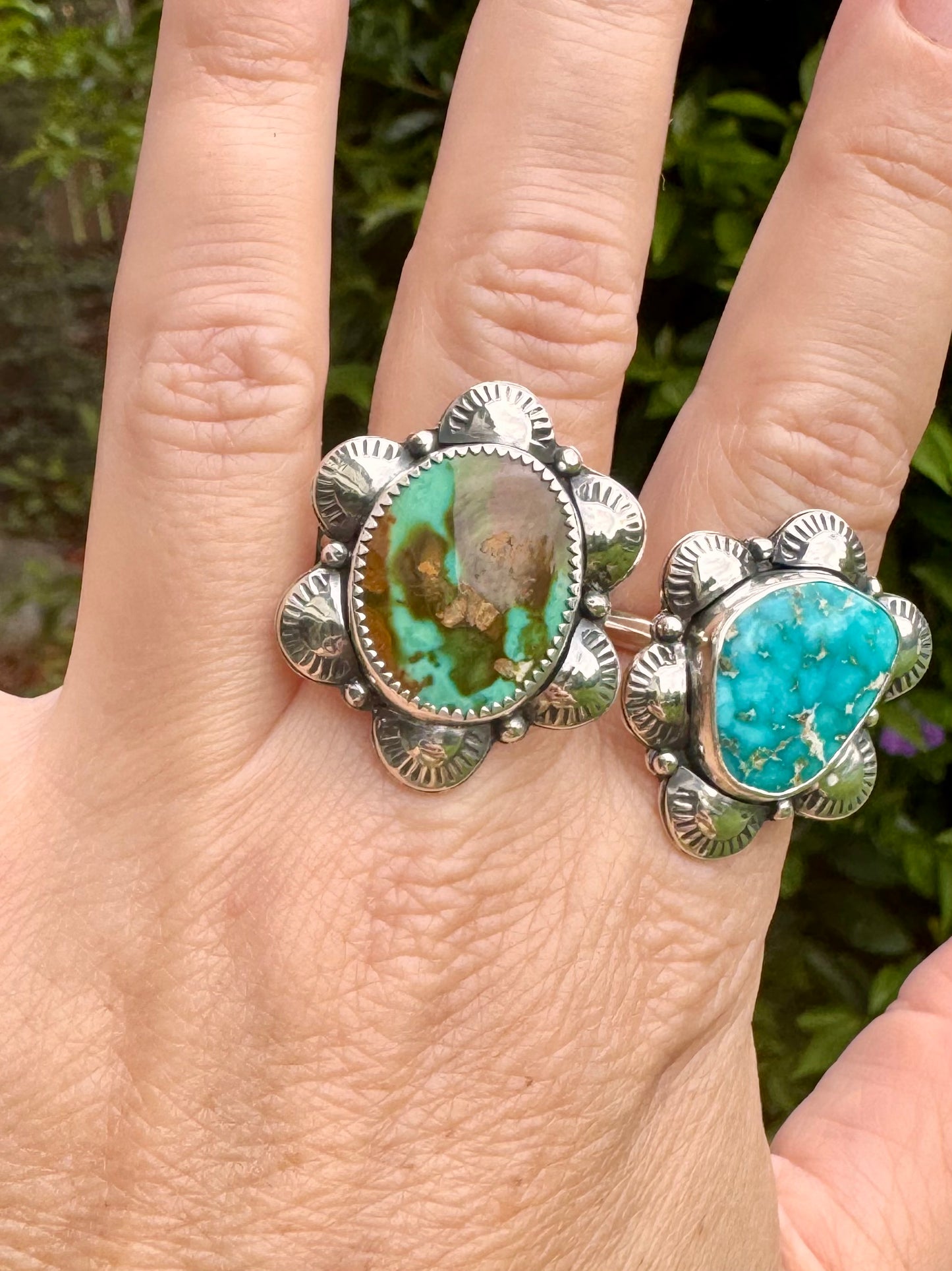 Royston turquoise ring. Handmade Shy Dragonfly turquoise ring size T/10.75