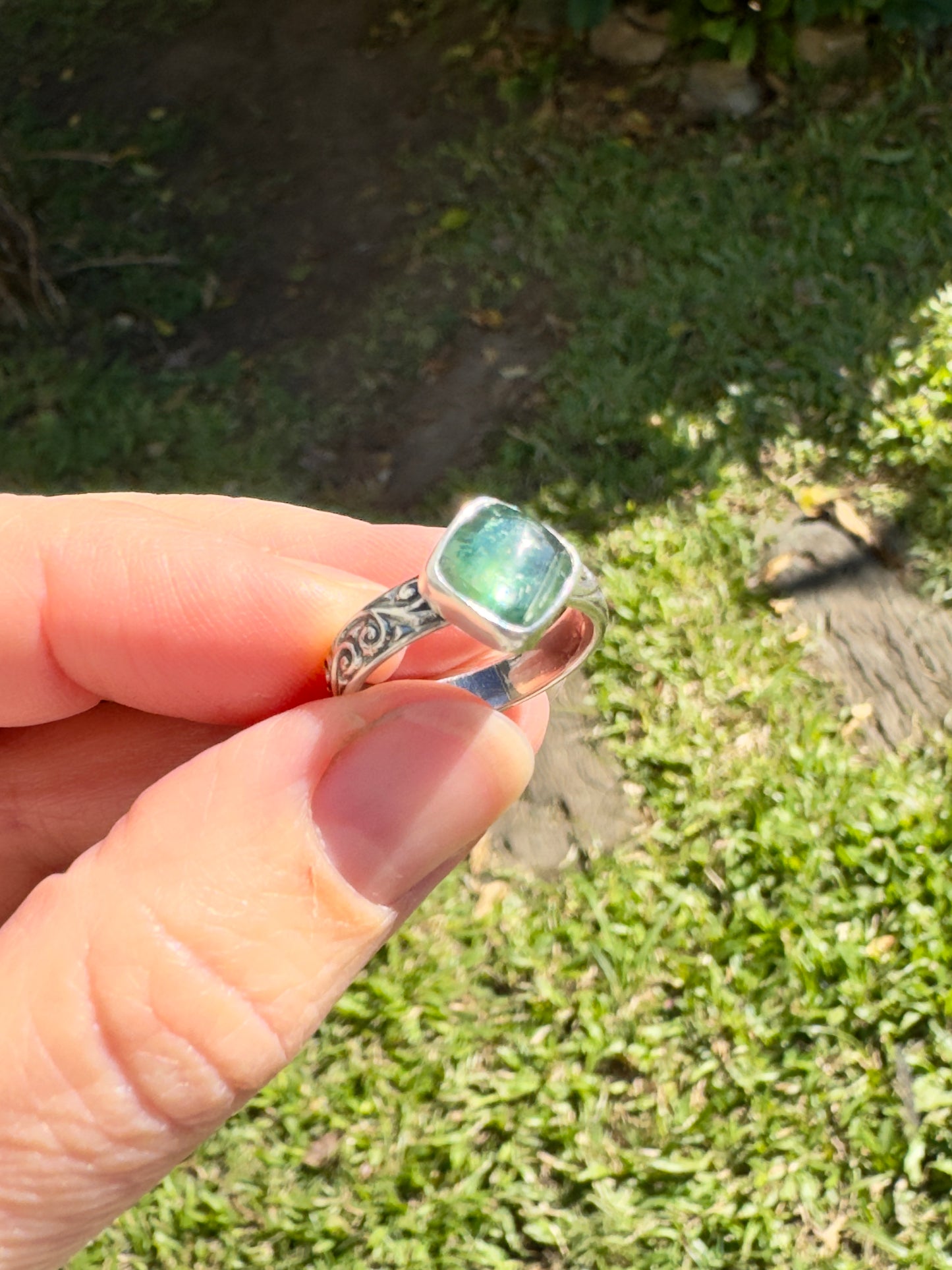 Teal Kyanite Ring Size 7