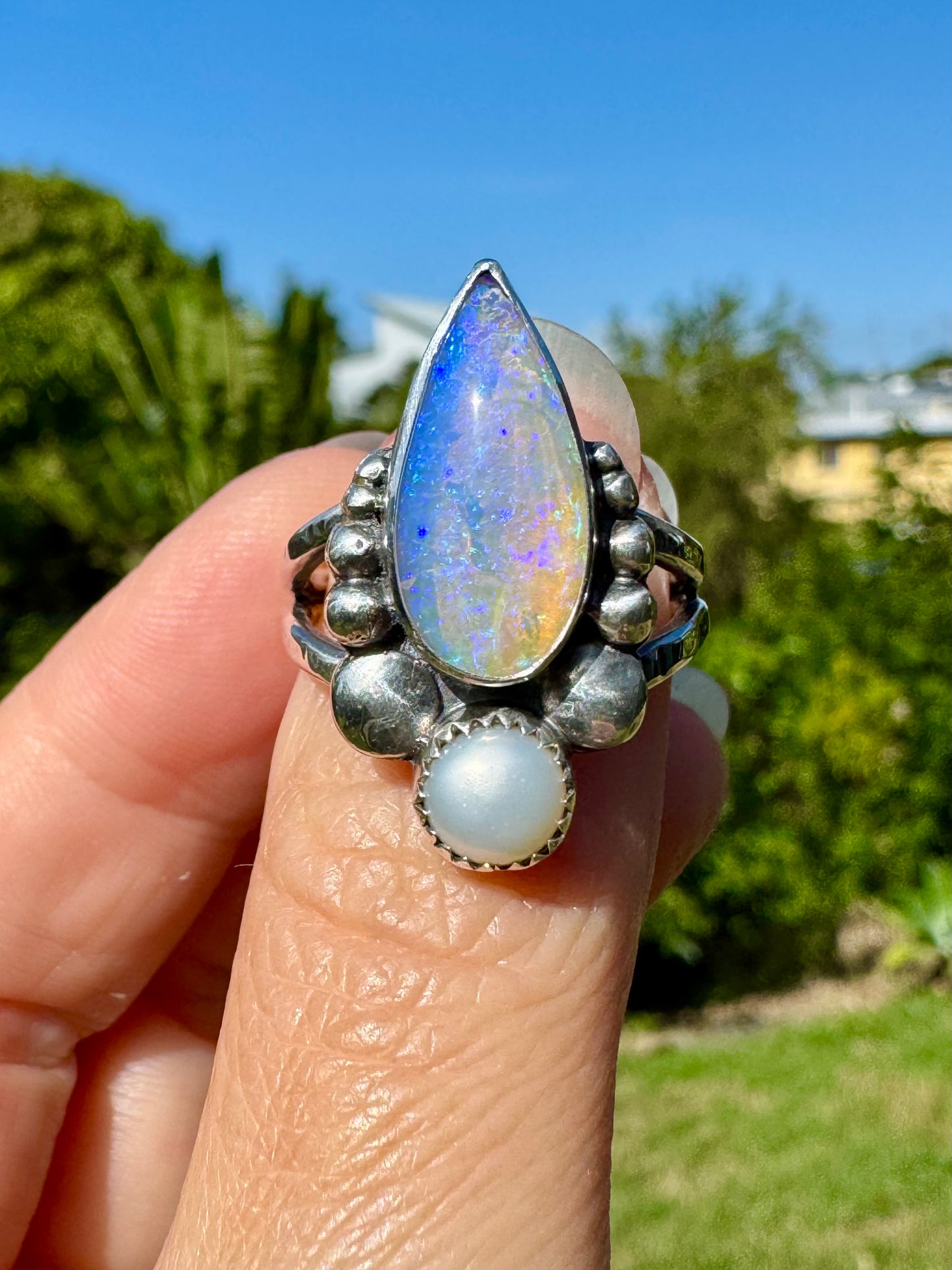 Opal and Pearl Ring