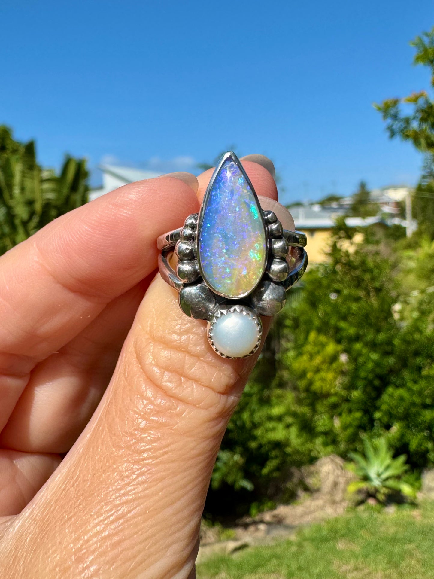 Opal and Pearl Ring