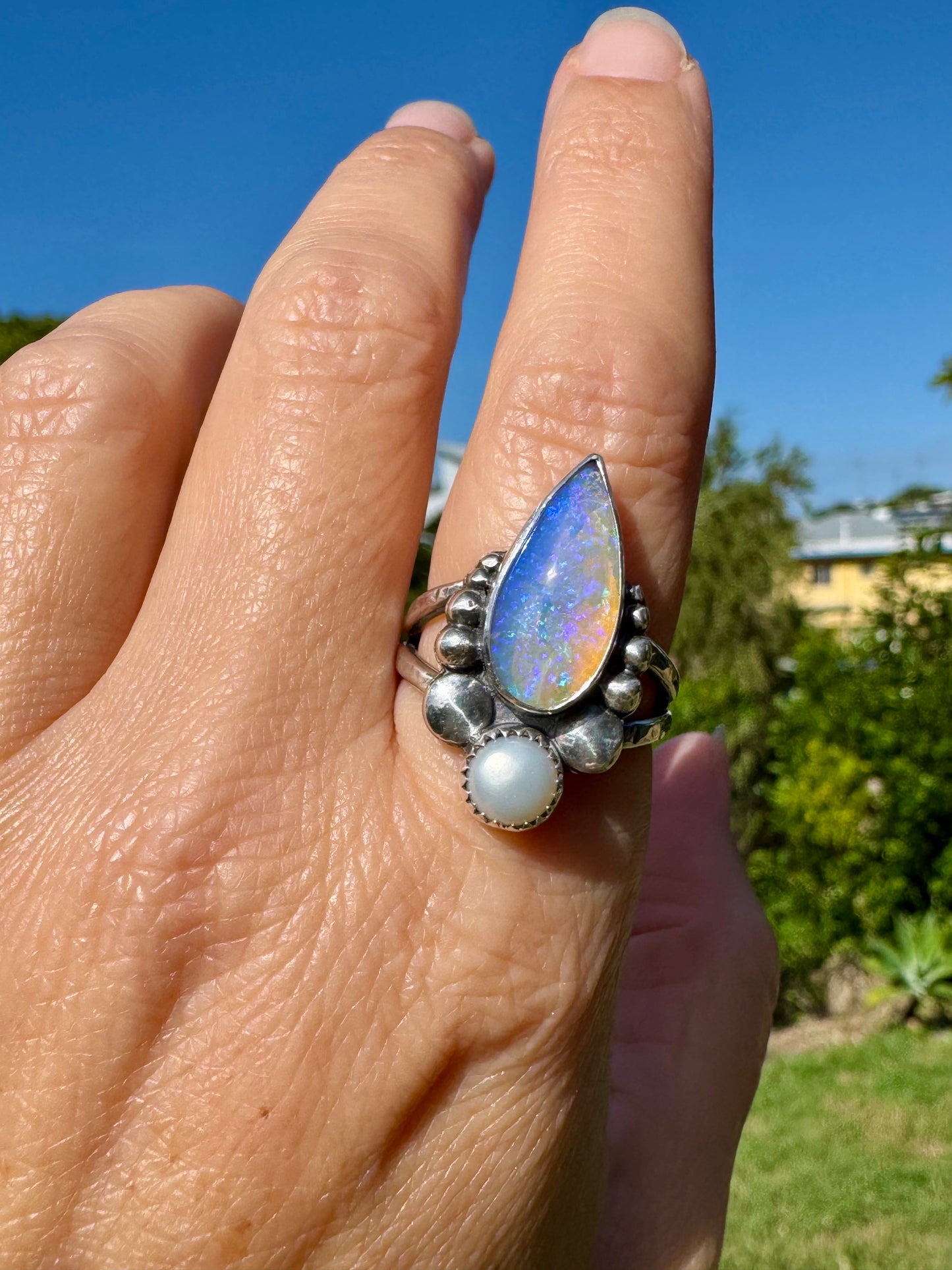 Opal and Pearl Ring