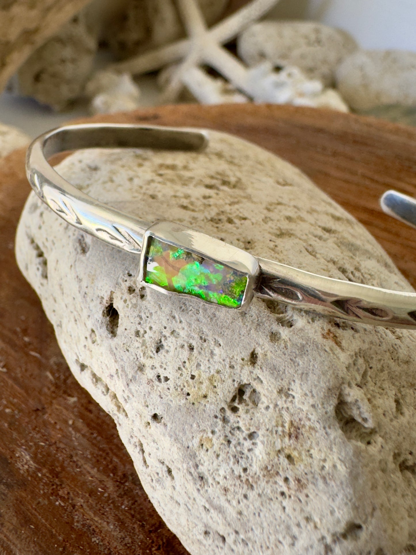 Boulder Opal Stacking Cuff Bracelet