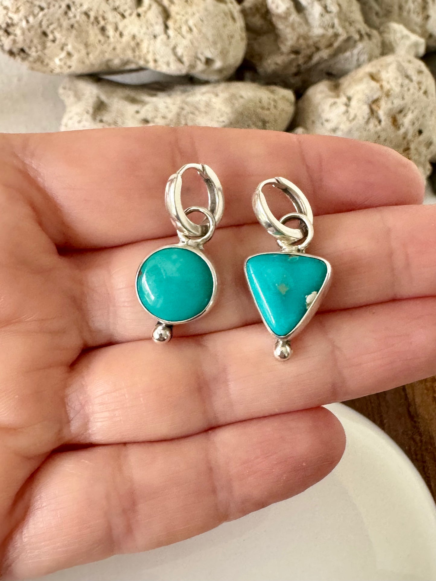 Turquoise Mismatch Drop Earrings