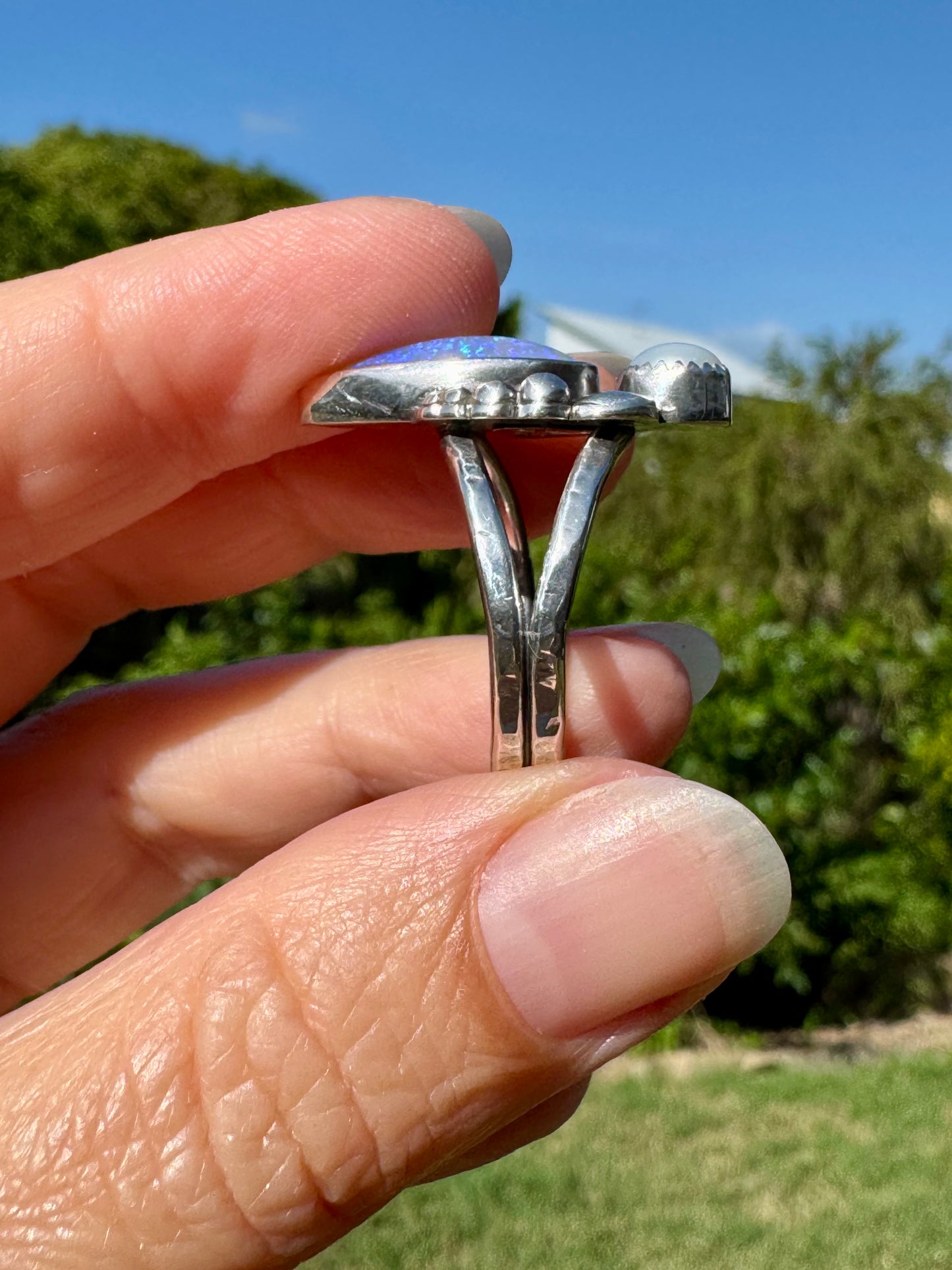 Opal and Pearl Ring