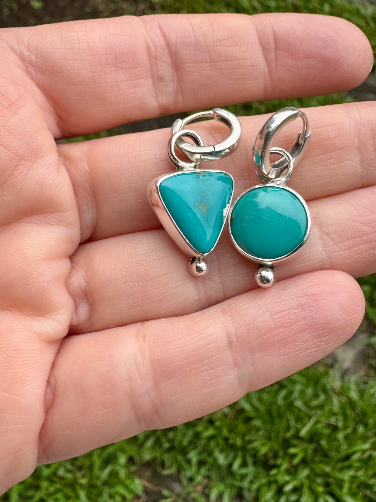 Turquoise Mismatch Drop Earrings