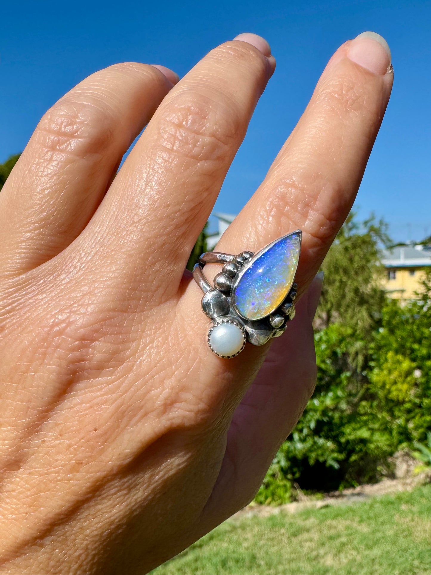 Opal and Pearl Ring