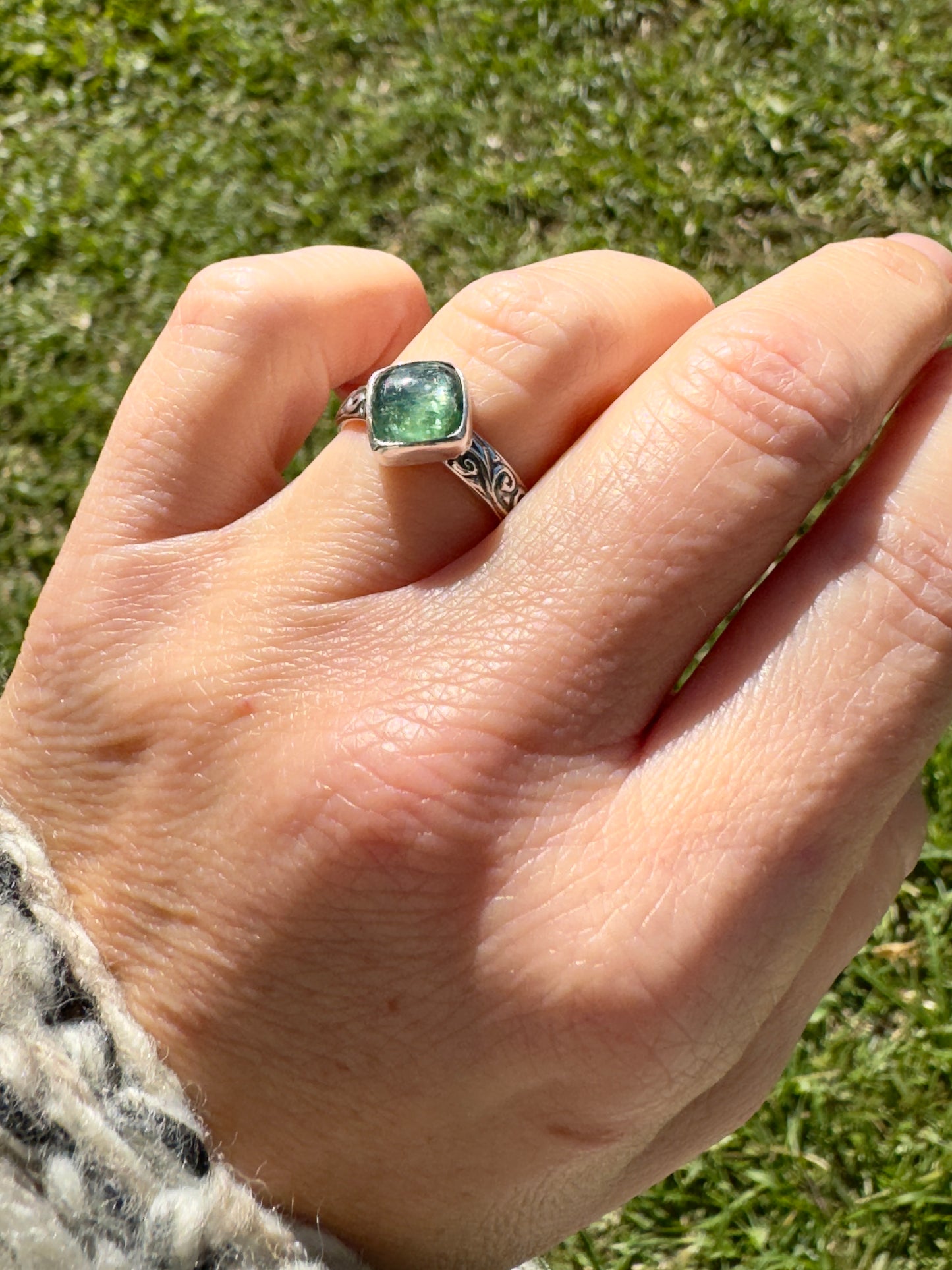 Teal Kyanite Ring Size 7