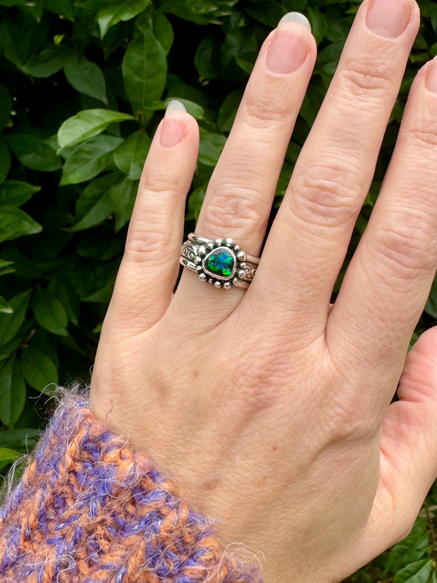 Solid Boulder Opal Ring Size 7.5