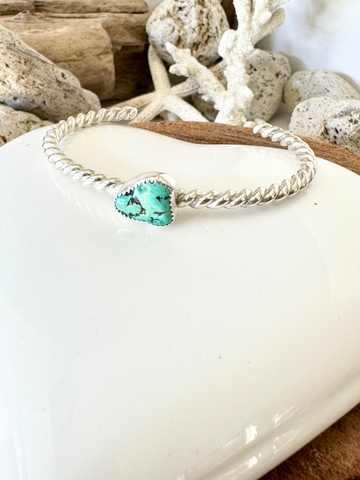 Turquoise twist cuff bangle