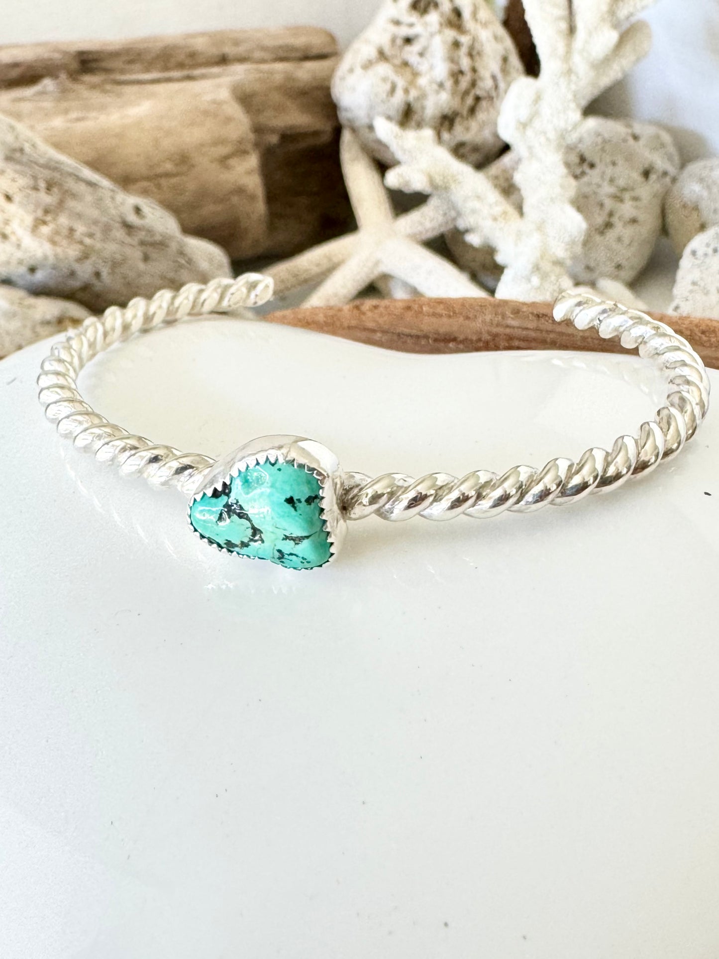 Turquoise twist cuff bangle