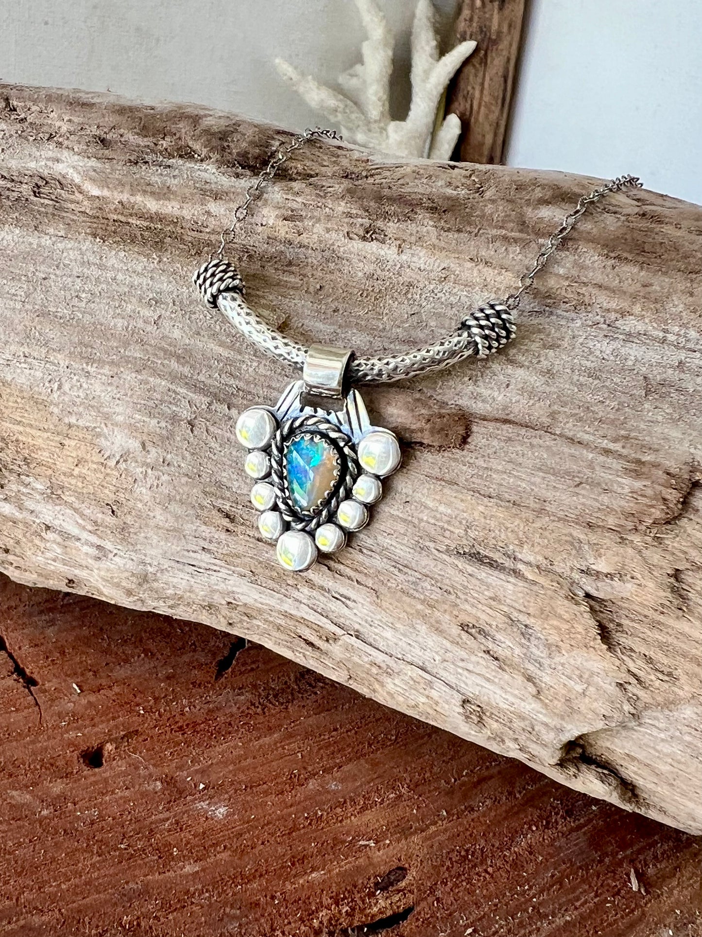 Artisan boulder opal necklace Shy Dragonfly Jewels opal necklace