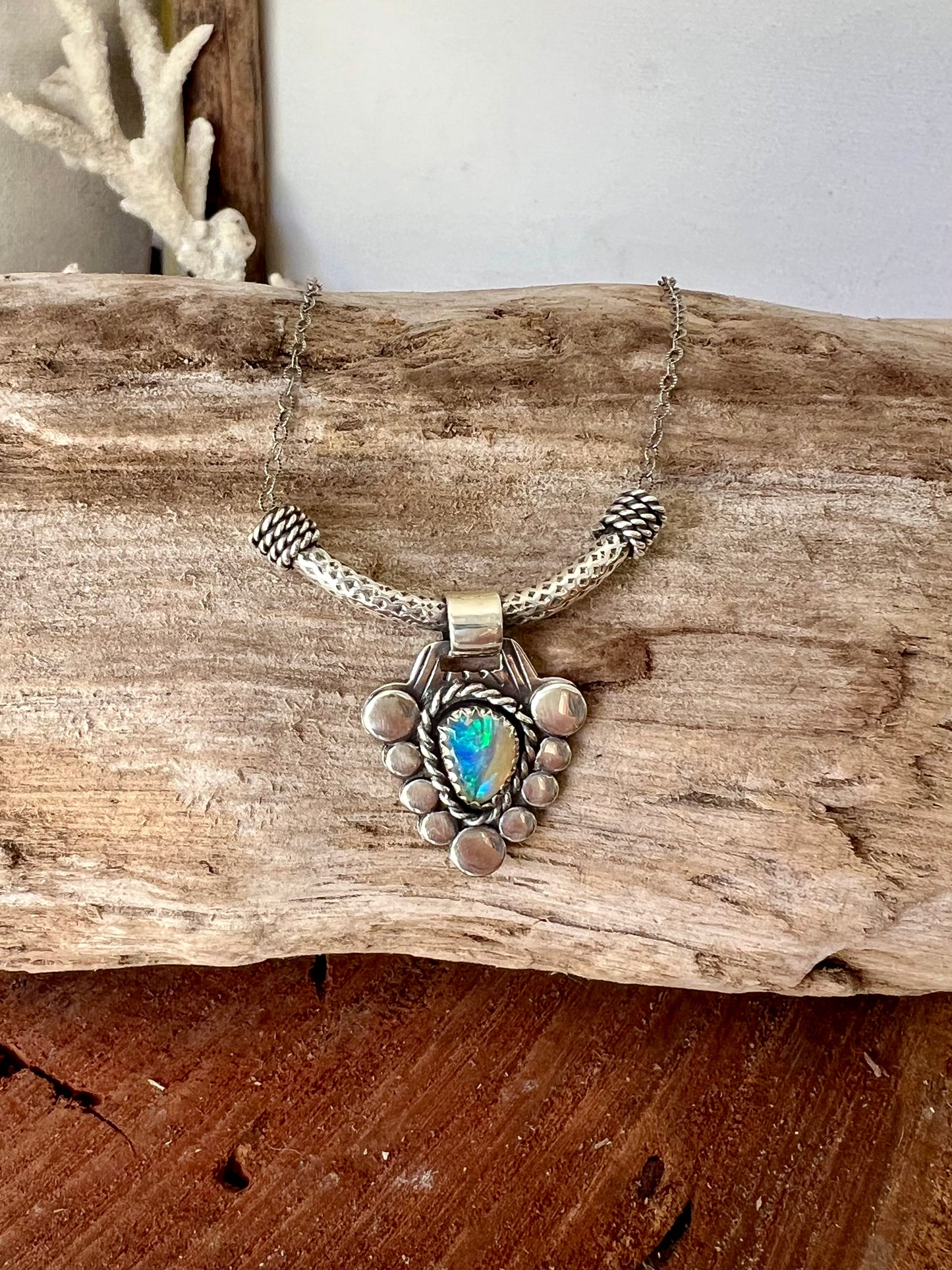 Artisan boulder opal necklace Shy Dragonfly Jewels opal necklace