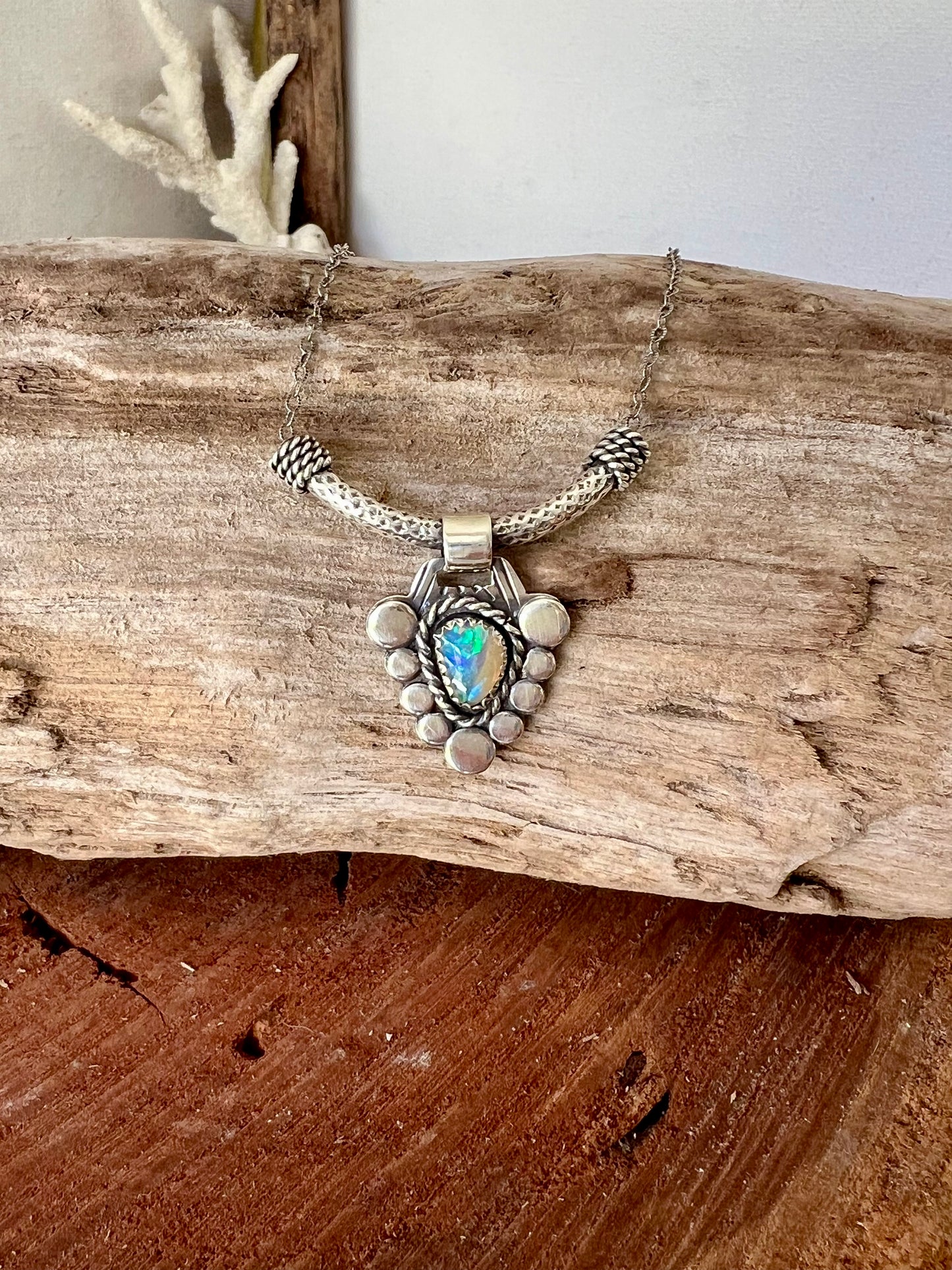 Artisan boulder opal necklace Shy Dragonfly Jewels opal necklace