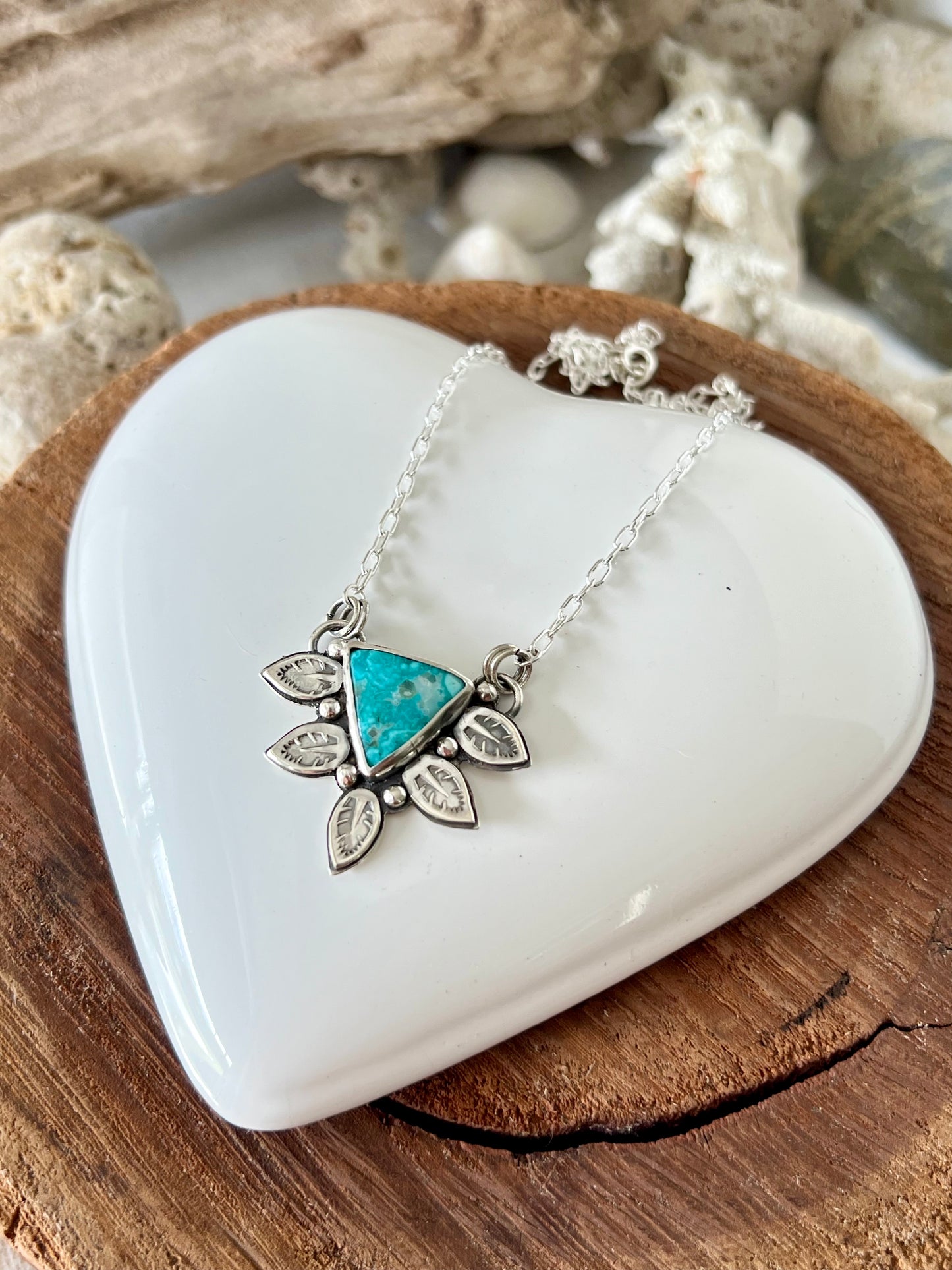 Turquoise Necklace Shy Dragonfly Jewels. Turquoise and silver necklace
