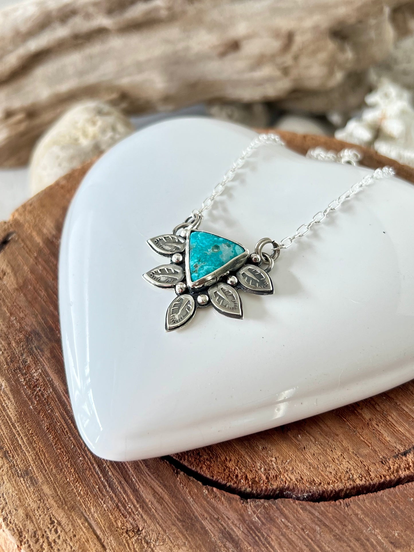Turquoise Necklace Shy Dragonfly Jewels. Turquoise and silver necklace