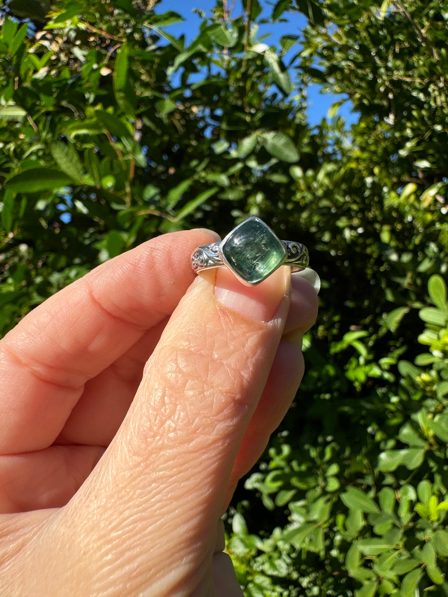 Teal Kyanite Ring Size 7