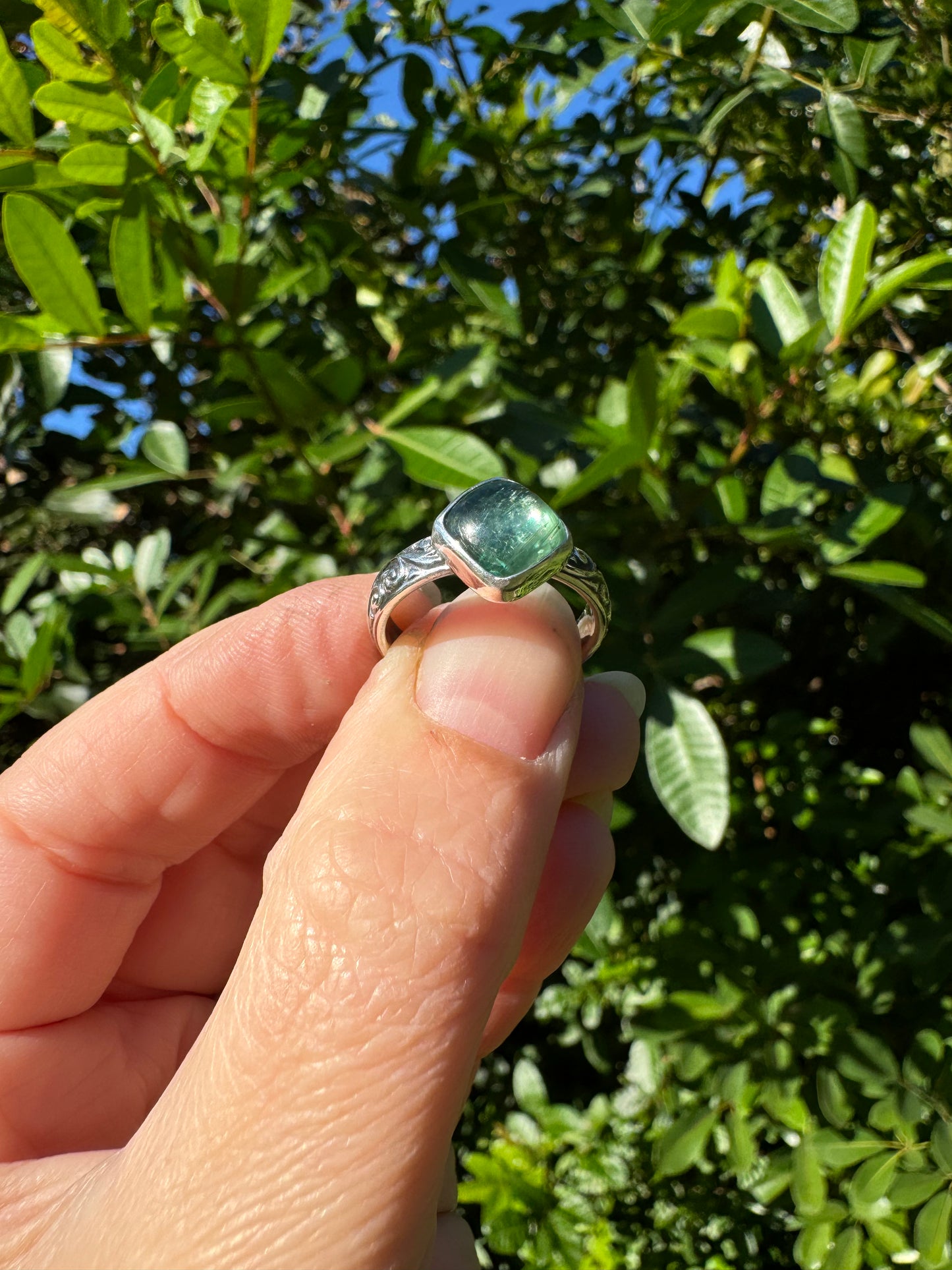 Teal Kyanite Ring Size 7