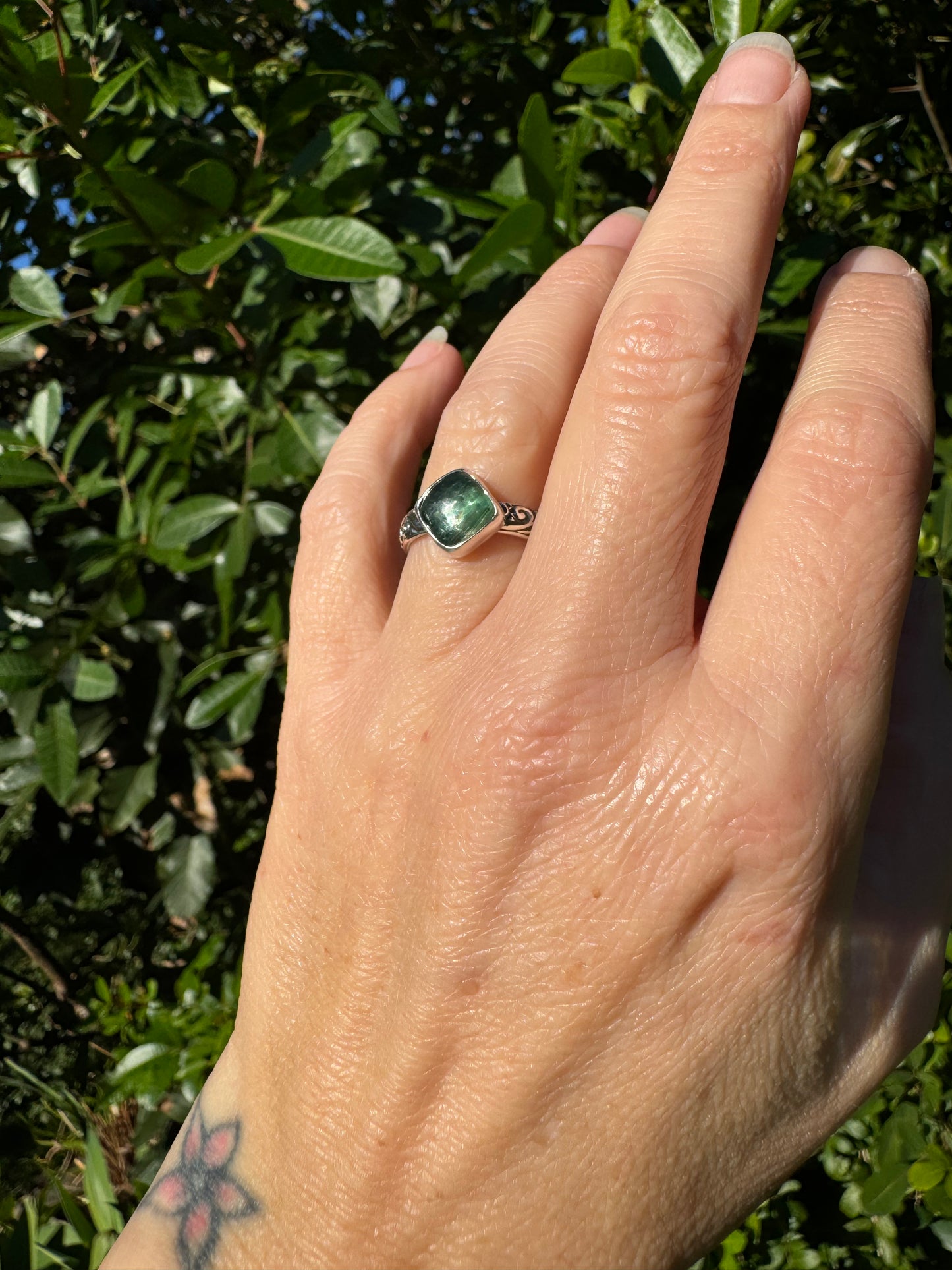 Teal Kyanite Ring Size 7