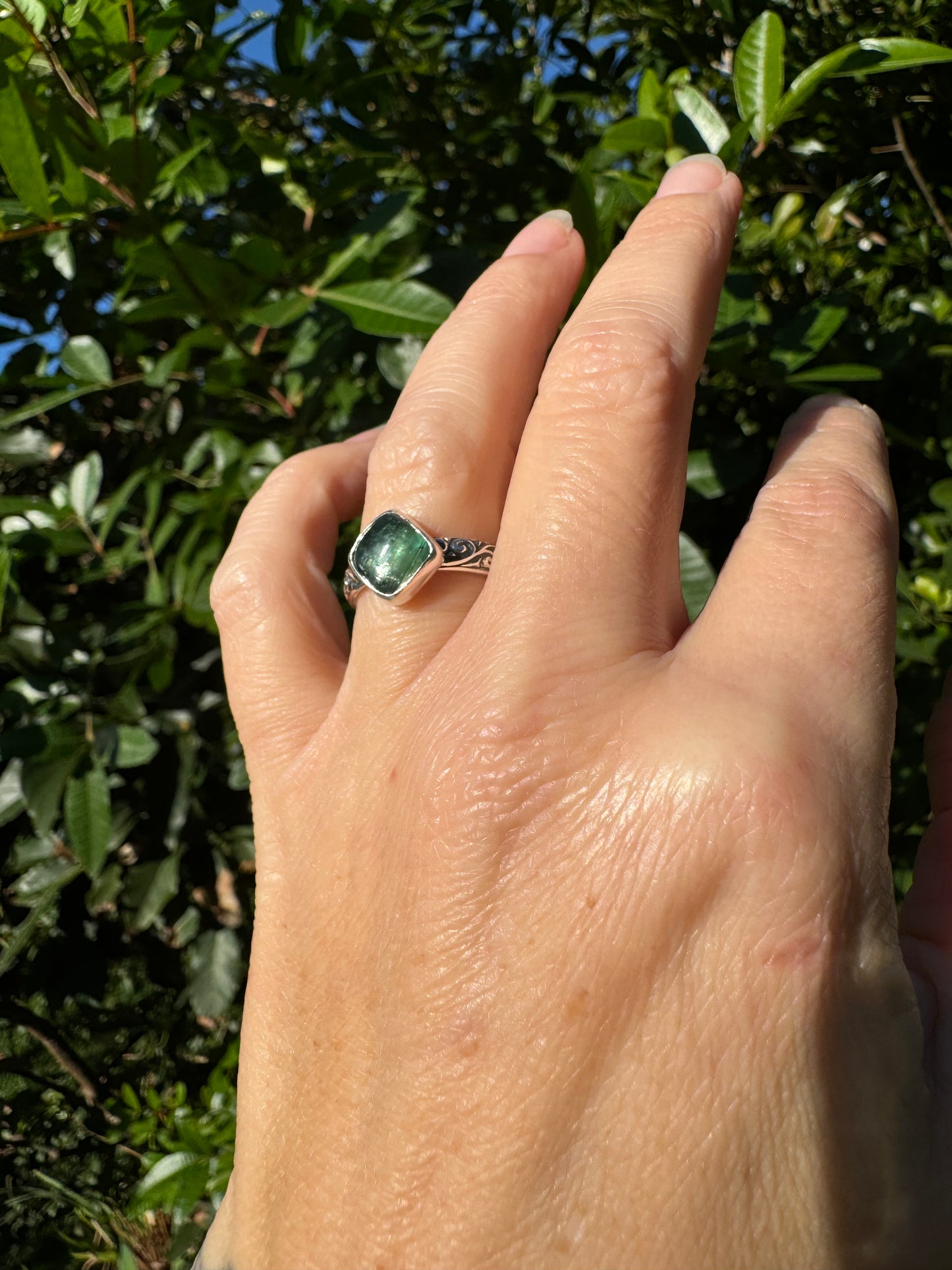 Teal Kyanite Ring Size 7