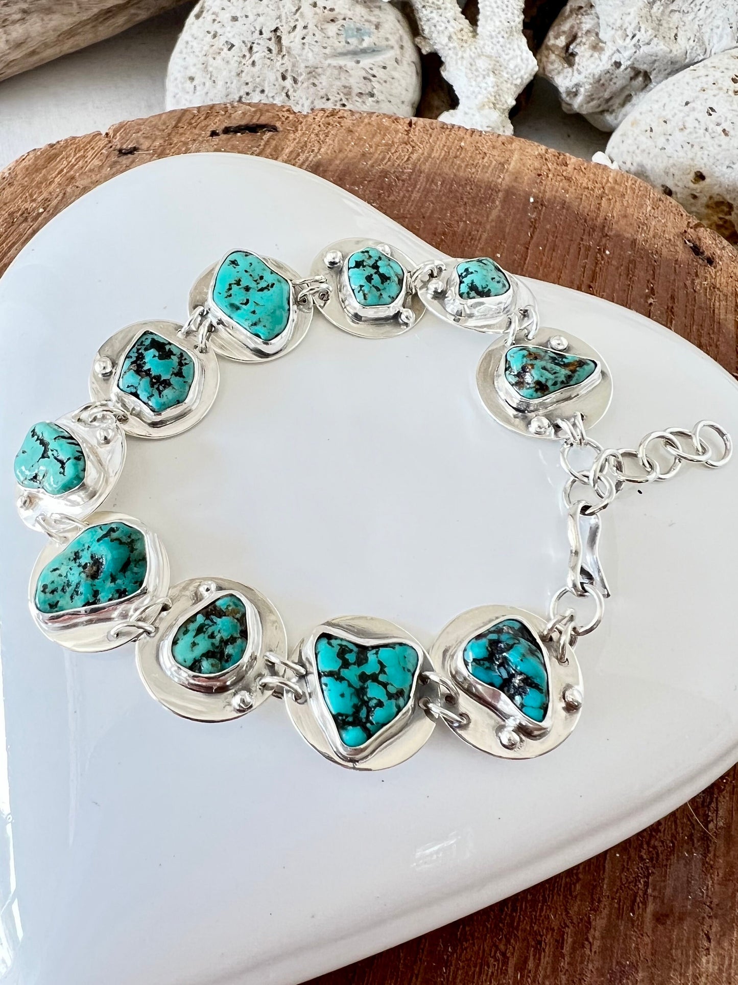 Shy dragonfly handmade Turquoise bracelet silver and turquoise bracelet