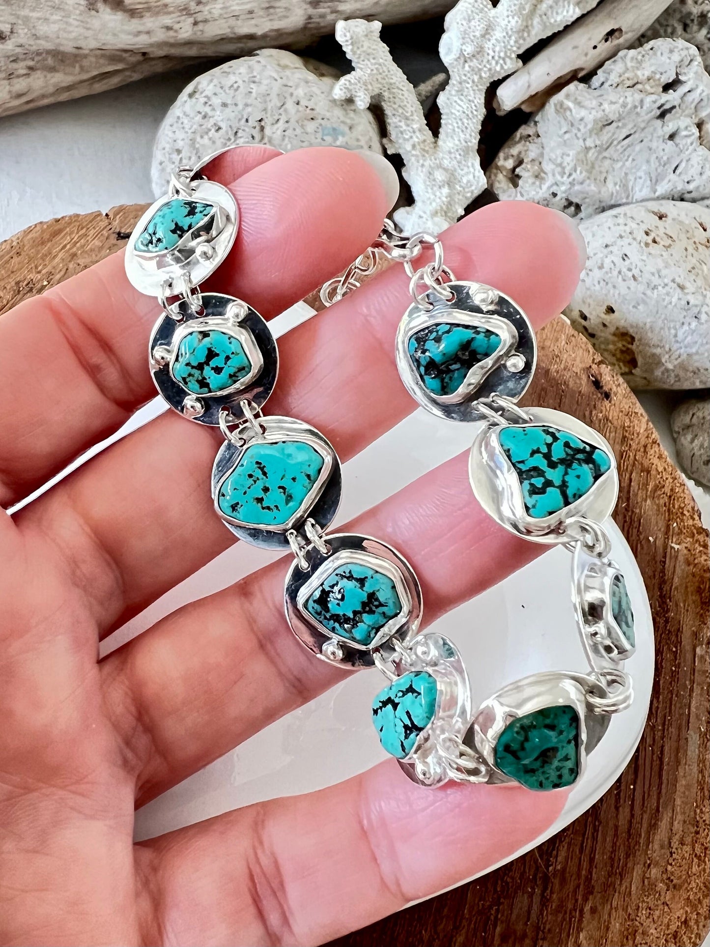Shy dragonfly handmade Turquoise bracelet silver and turquoise bracelet