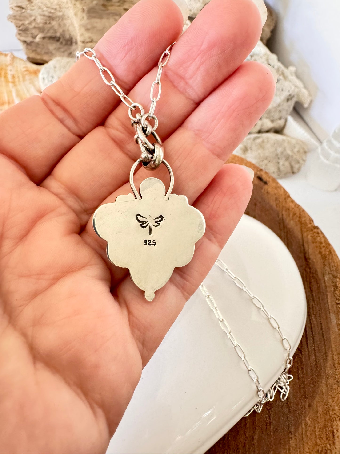 Beautiful Pale Blue Turquoise Heart Necklace
