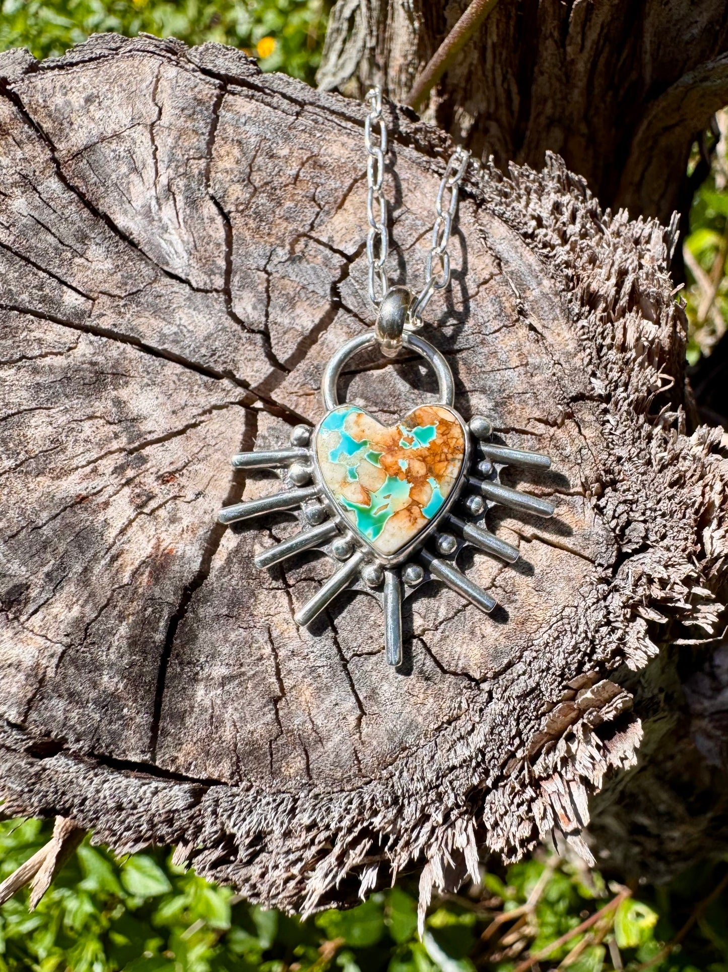Beautiful Royston Ribbon Turquoise Heart Necklace