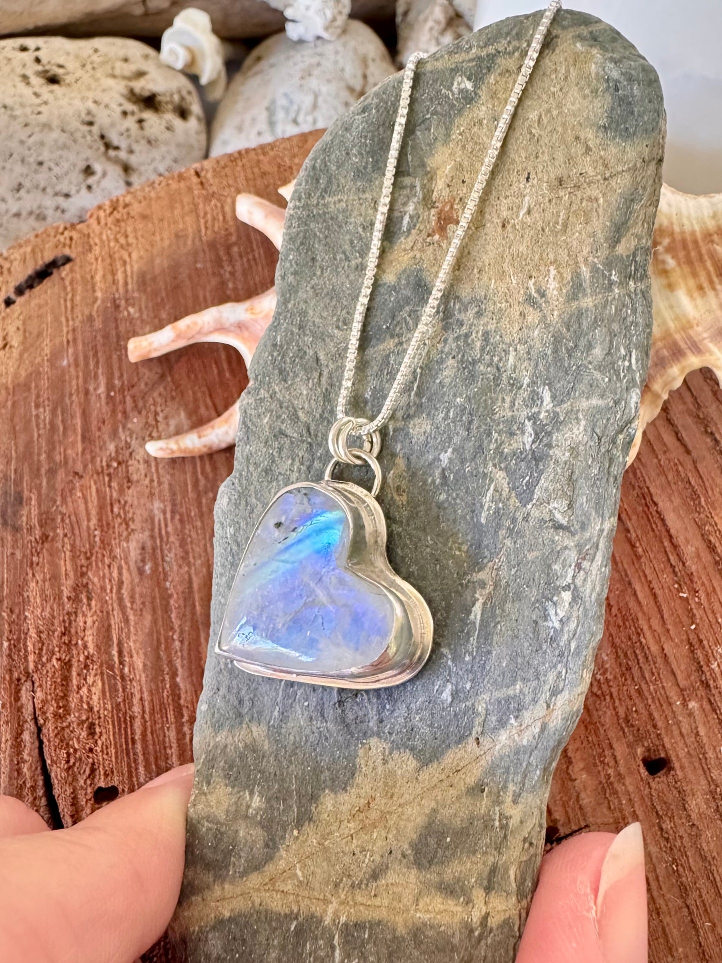 Moonstone Heart Pendant