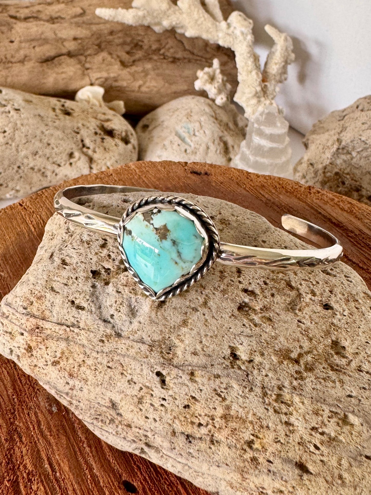 Lone Mountain turquoise sterling silver cuff