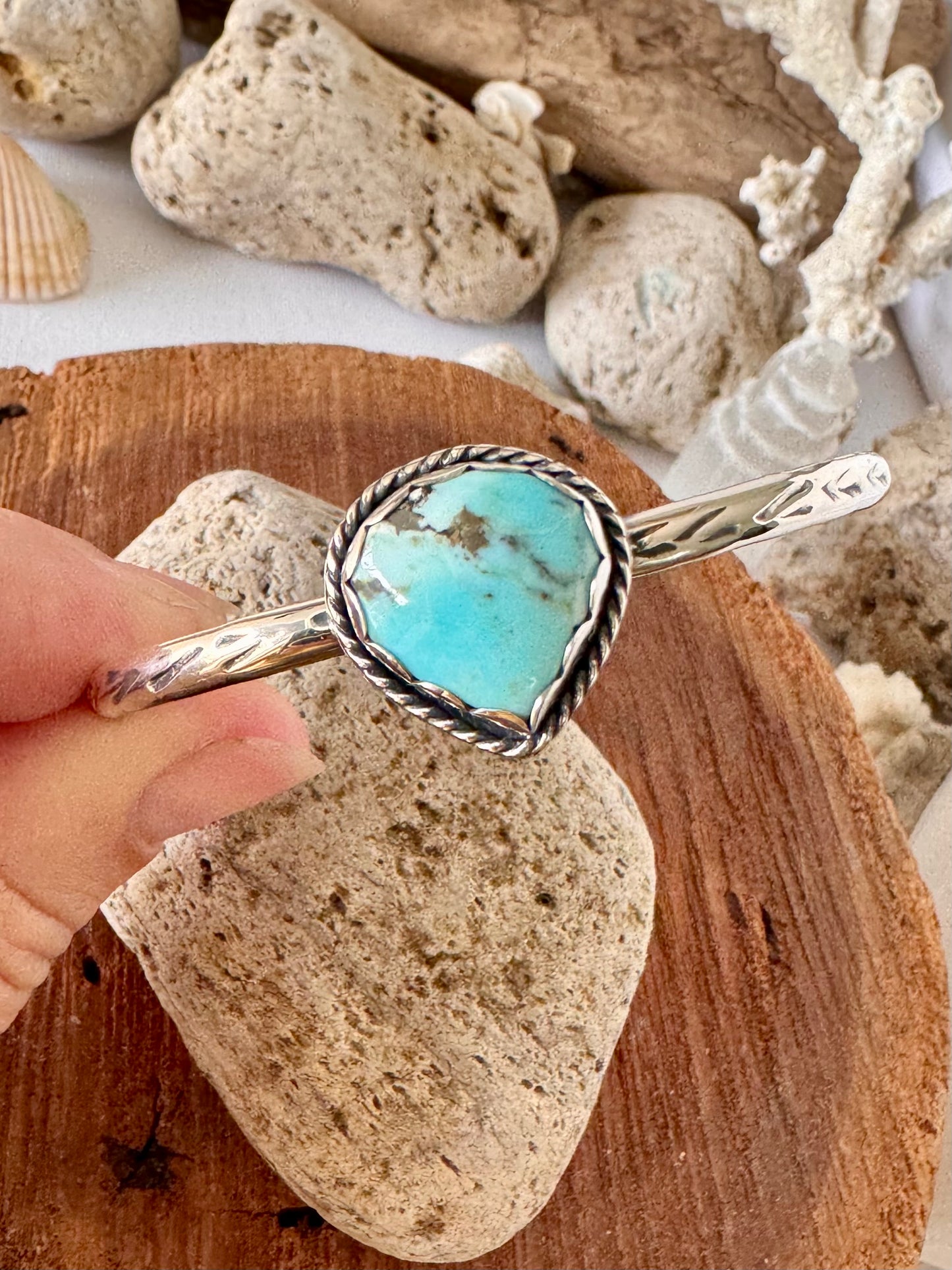 Lone Mountain turquoise sterling silver cuff