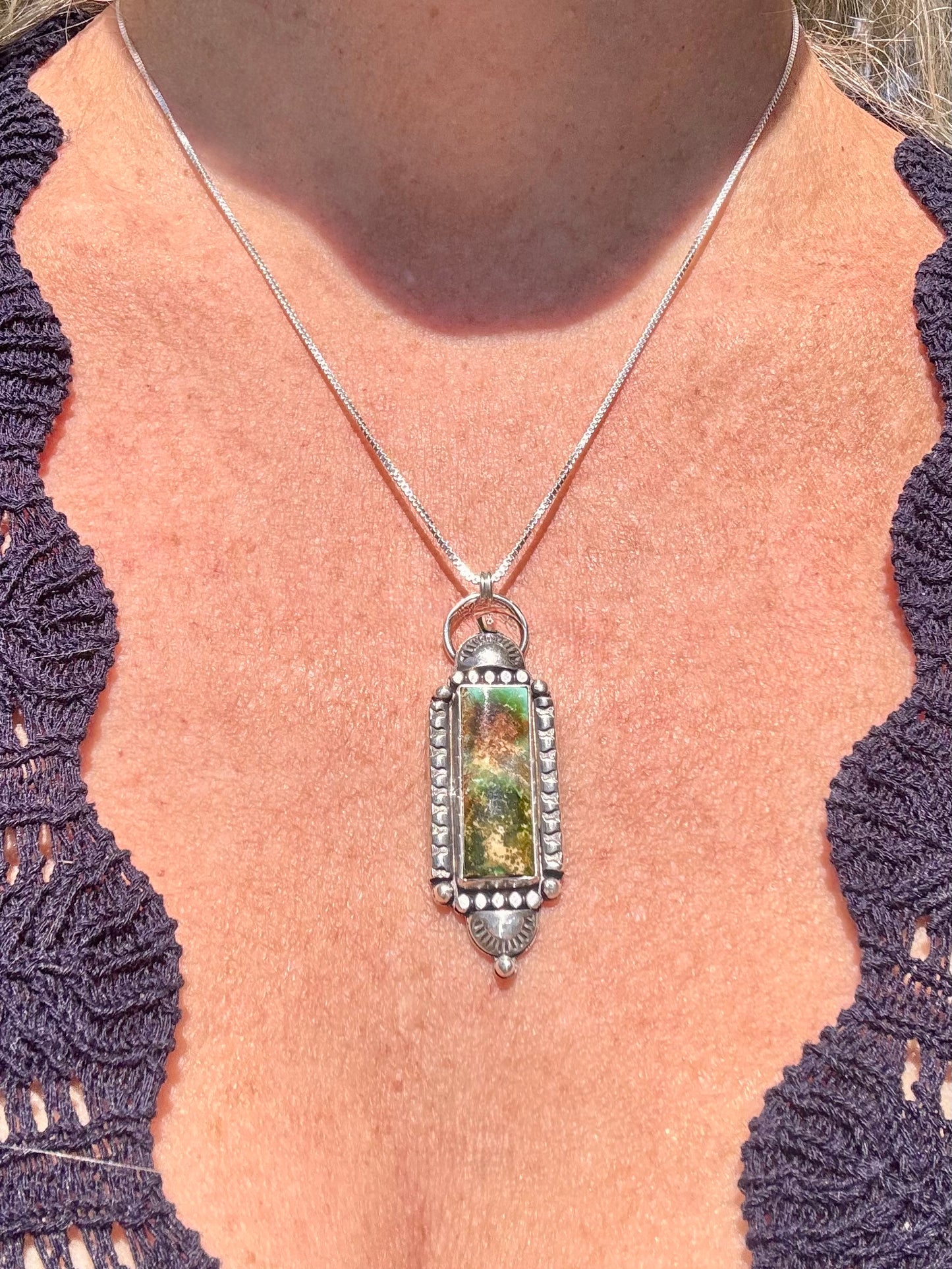 Pilot Mountain Turquoise Column Necklace