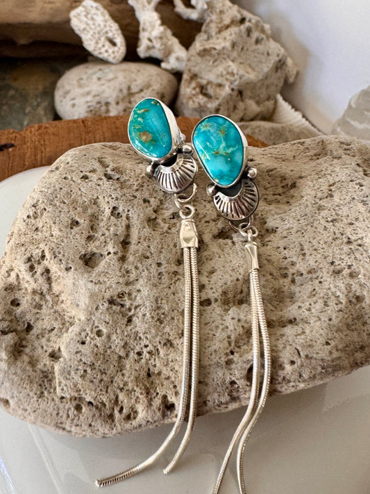 Turquoise Mountain Turquoise drop earrings