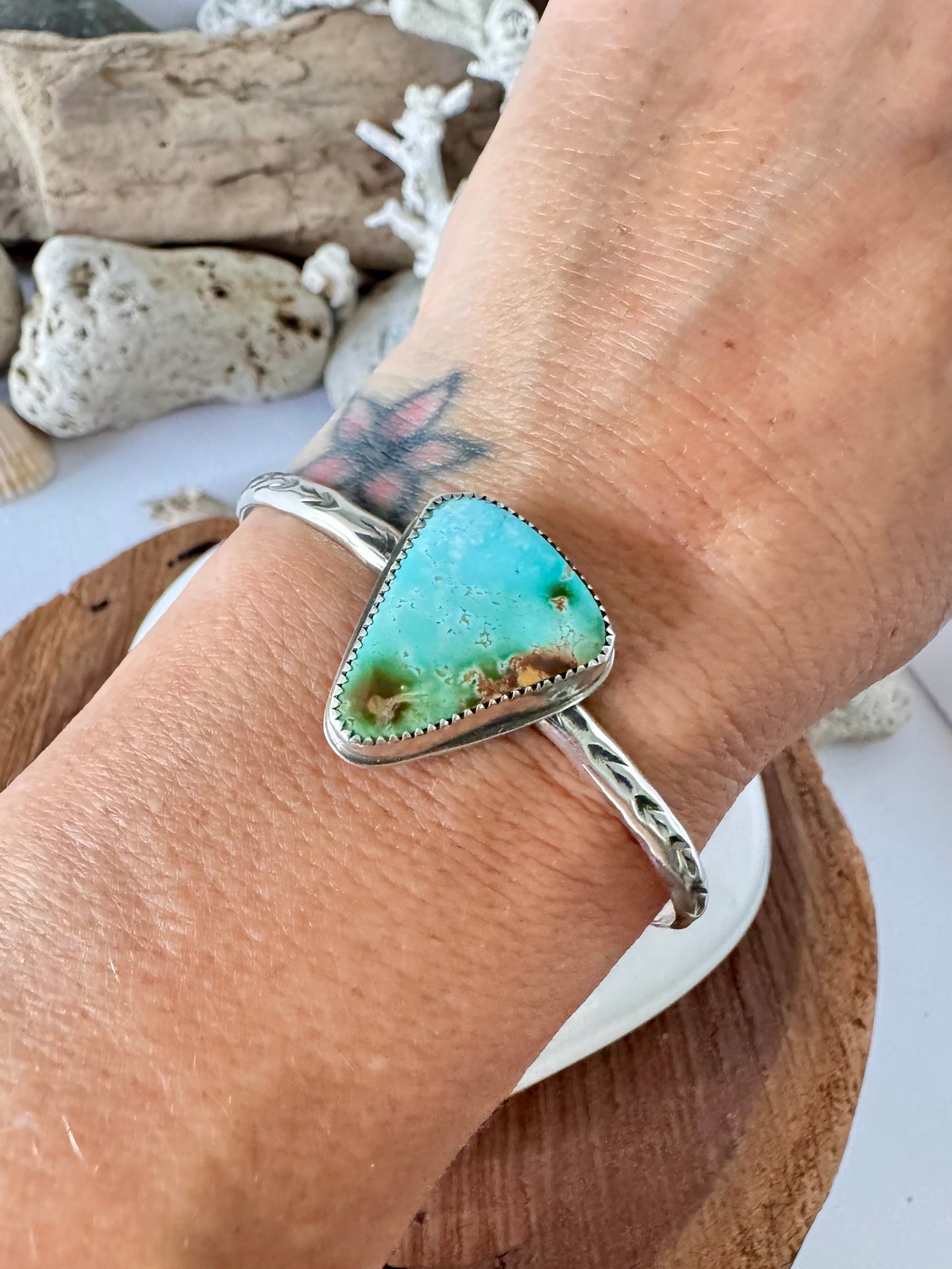 Royston turquoise sterling silver cuff