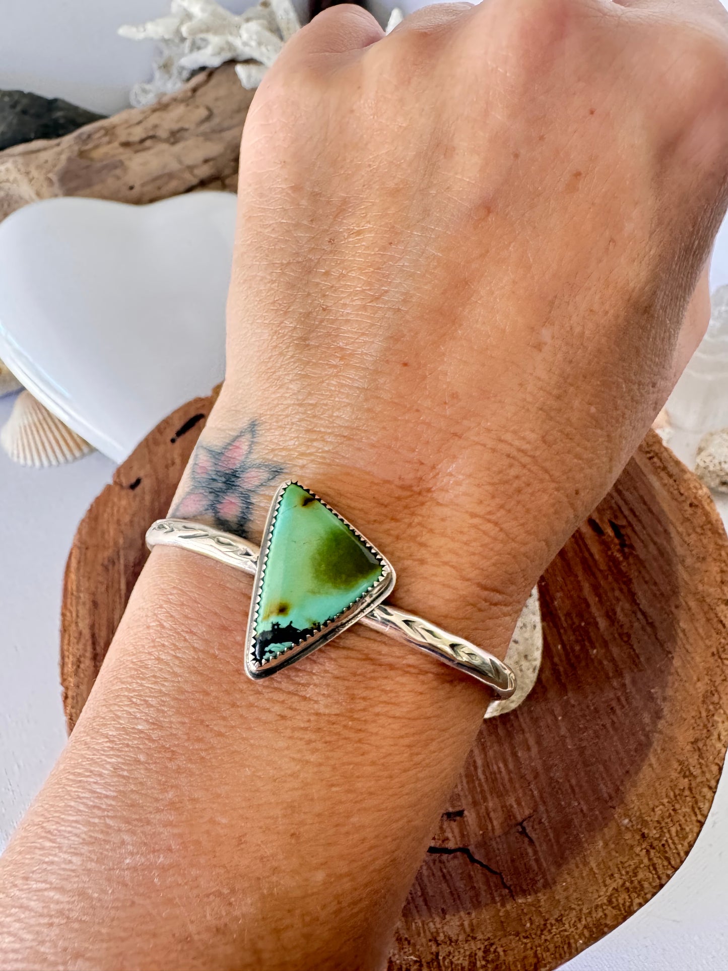 Hubei turquoise sterling silver cuff