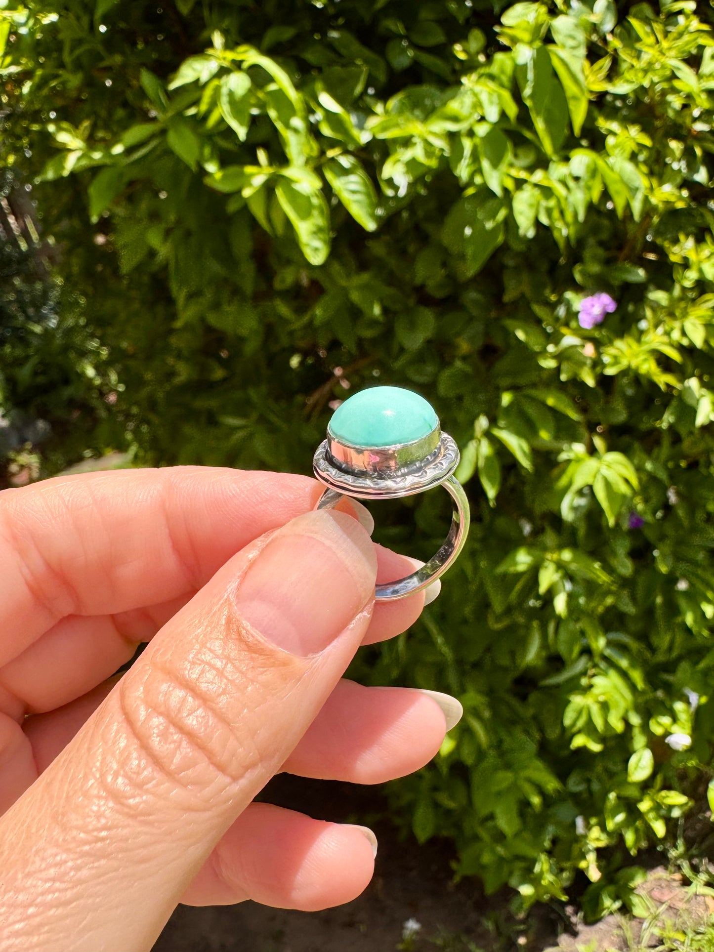 Sonoran turquoise ring. Handmade Shy Dragonfly turquoise ring size 7