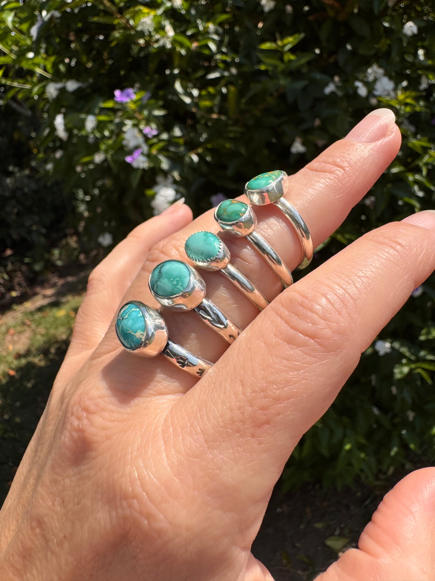 Emerald Valley turquoise ring. Handmade Shy Dragonfly turquoise ring size 9