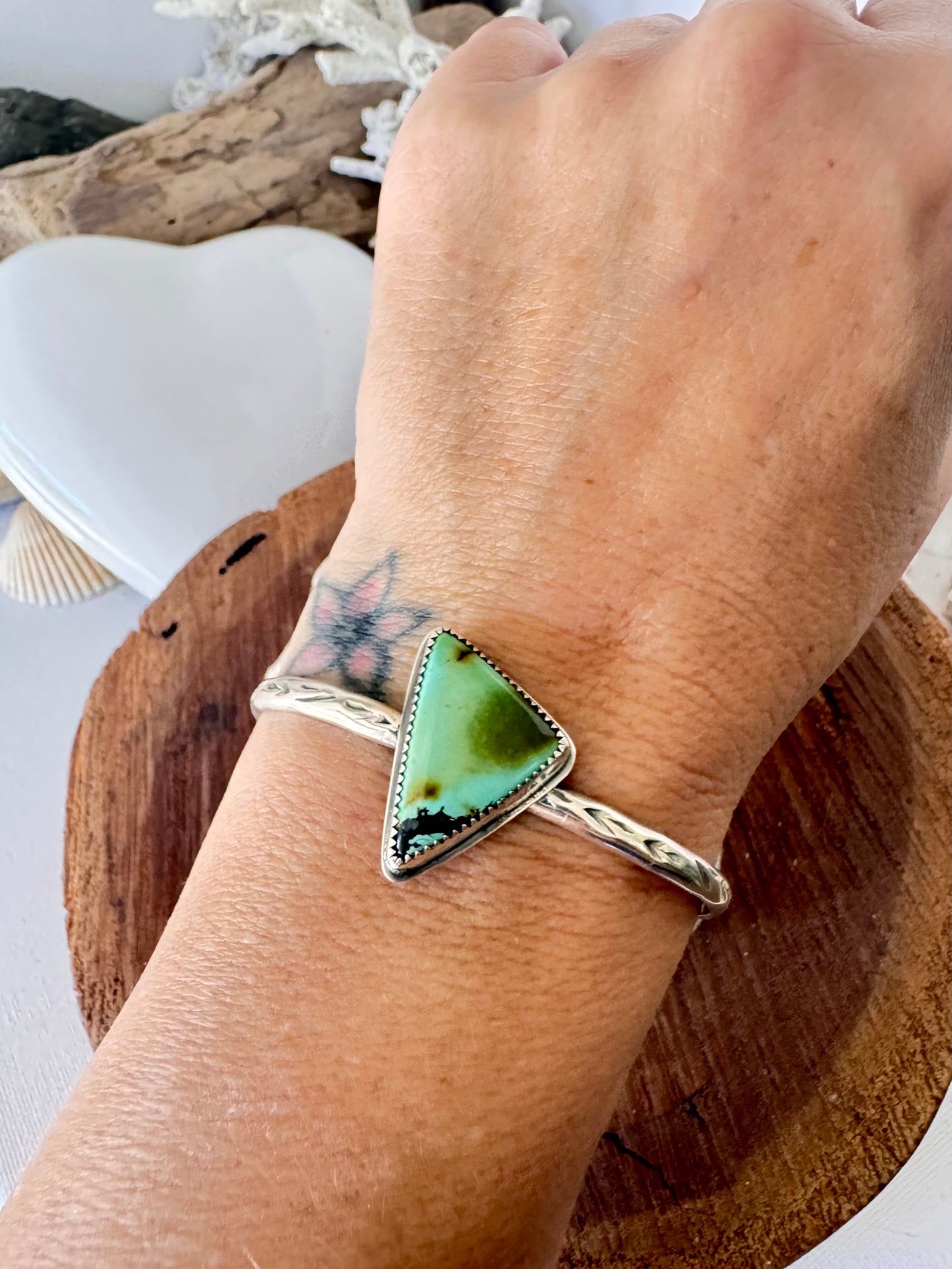 Hubei turquoise sterling silver cuff