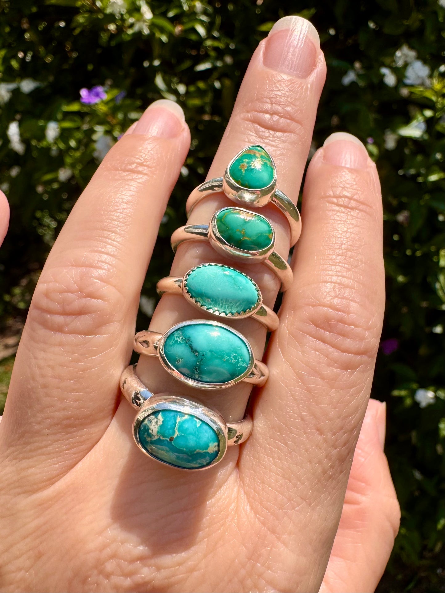 Emerald Valley turquoise ring. Handmade Shy Dragonfly turquoise ring size 9