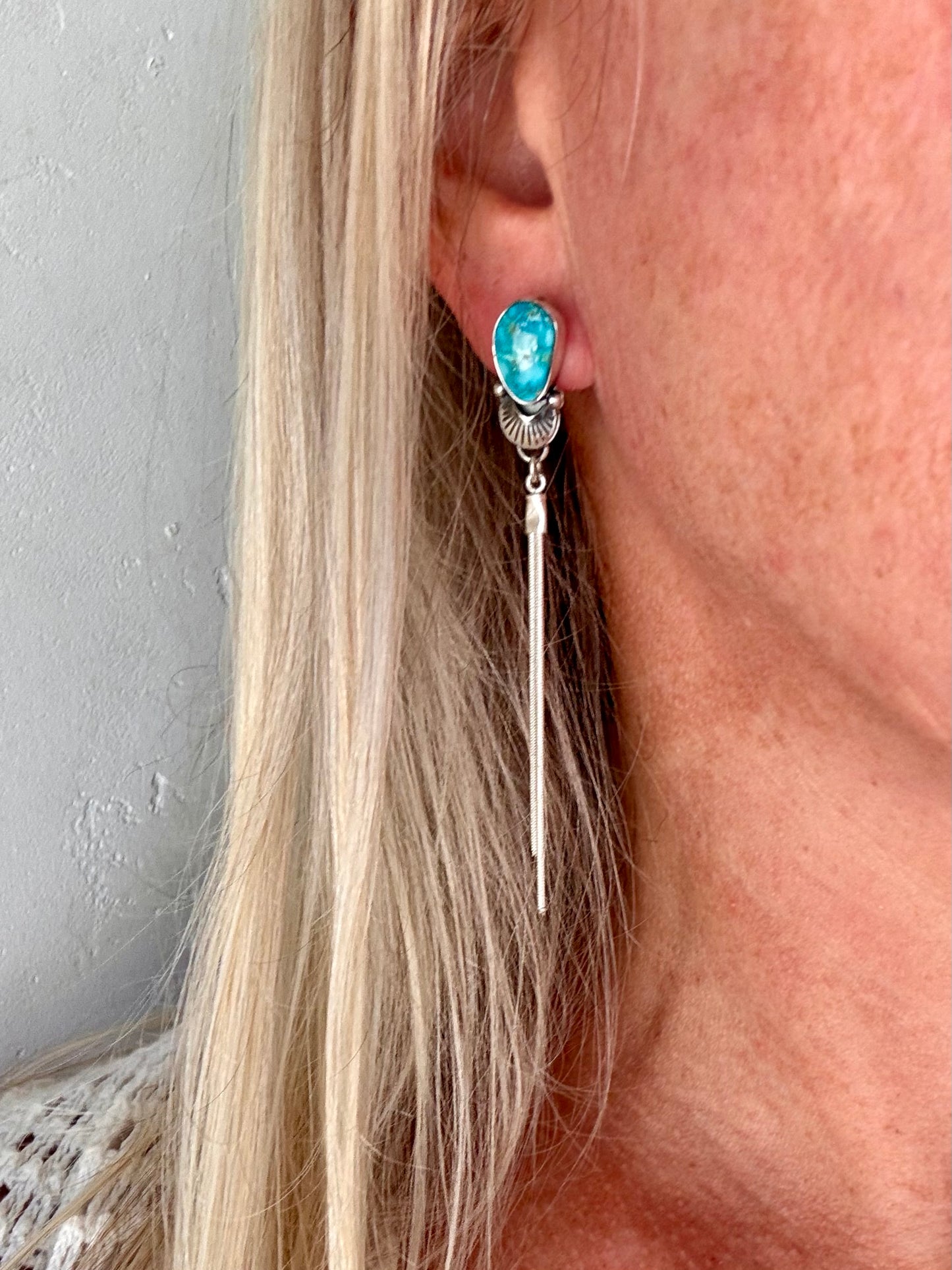 Turquoise Mountain Turquoise drop earrings