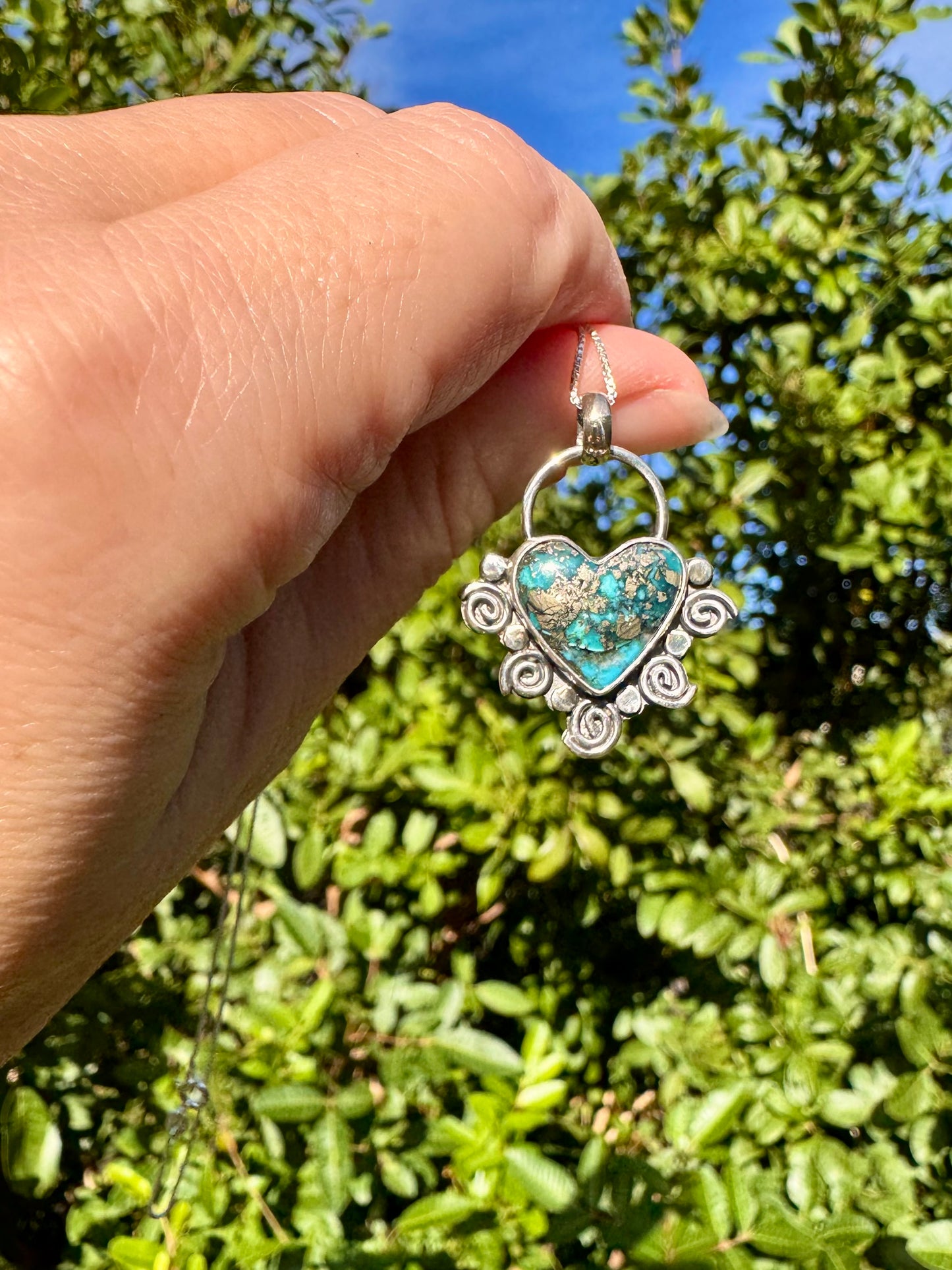 Beautiful Persian Turquoise Heart Necklace