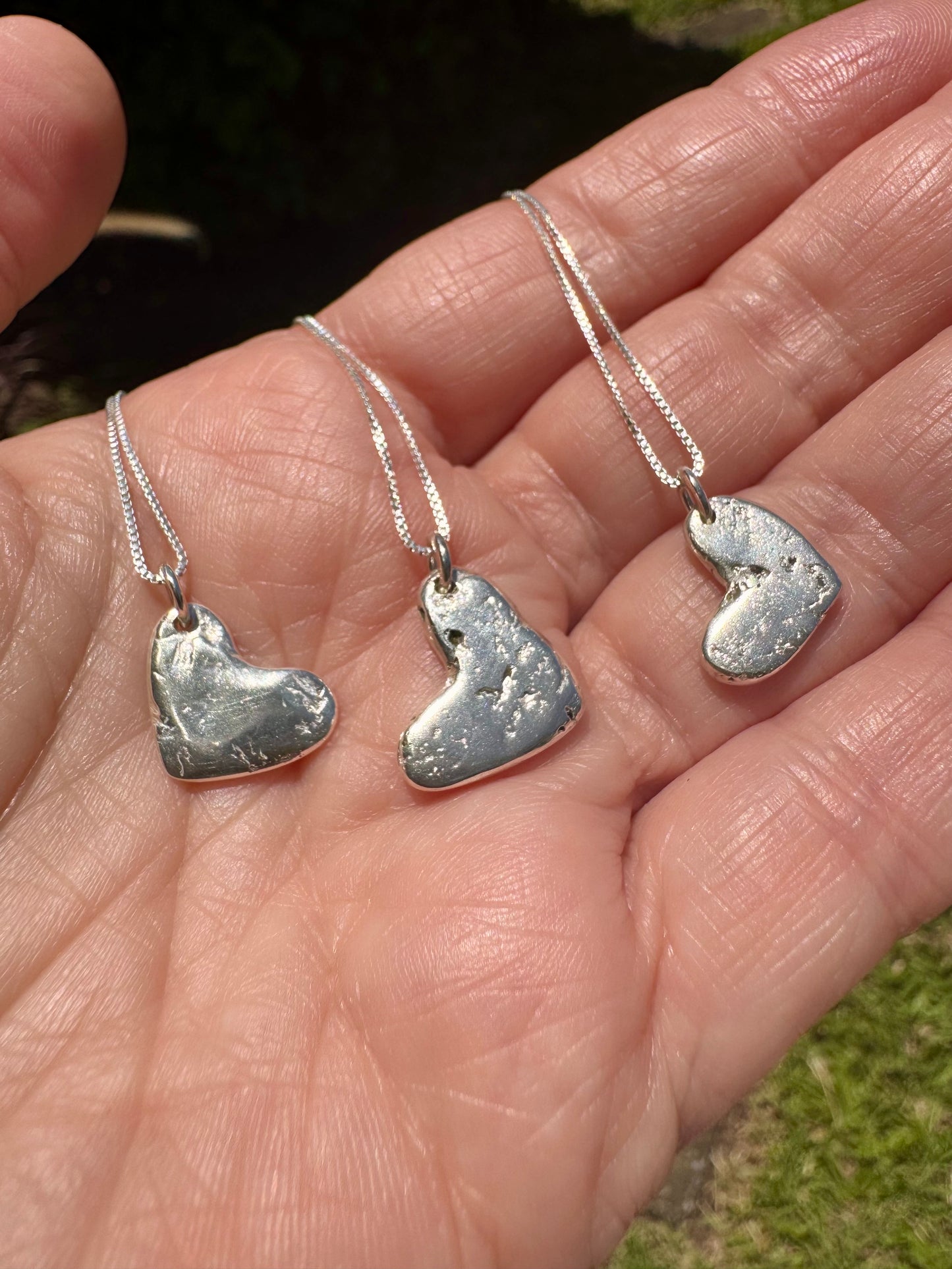 My Rustic Heart - solid silver heart necklace
