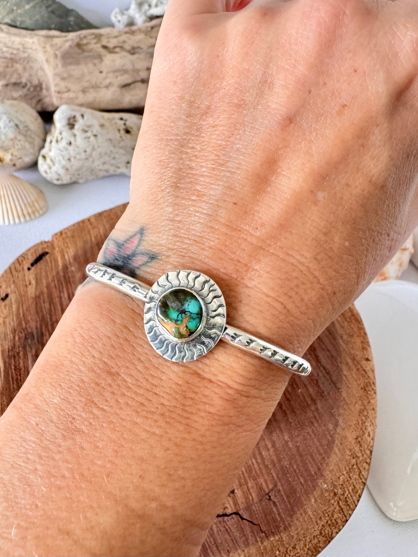 Royston turquoise sterling silver cuff