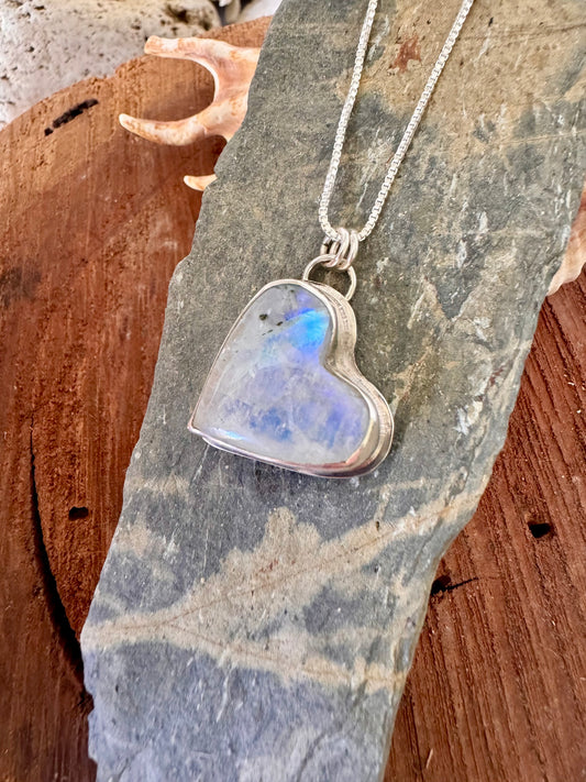 Moonstone Heart Pendant