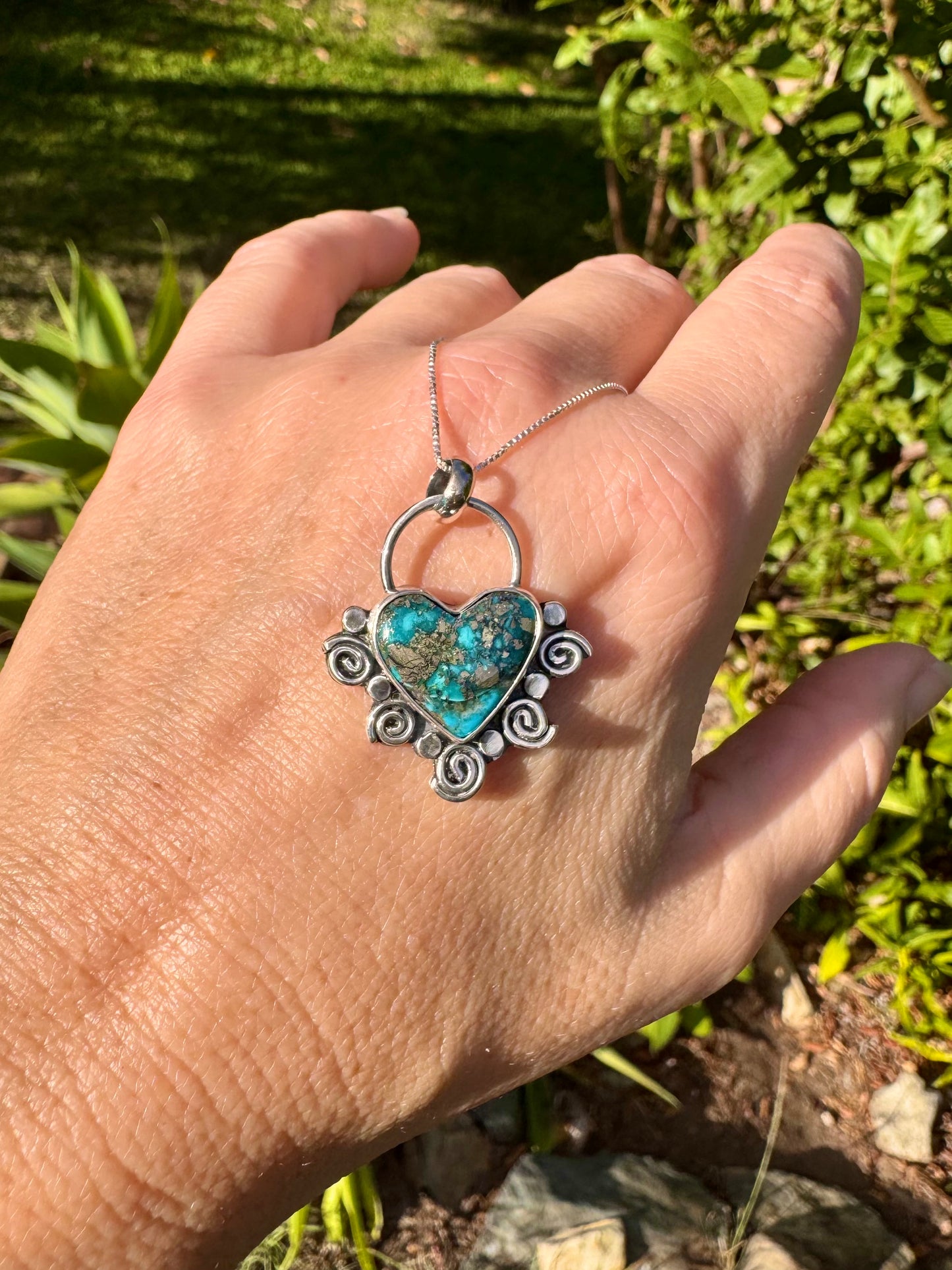 Beautiful Persian Turquoise Heart Necklace