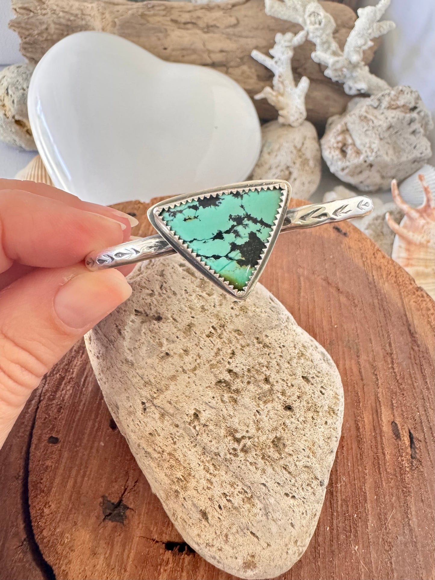 Hubei turquoise sterling silver cuff