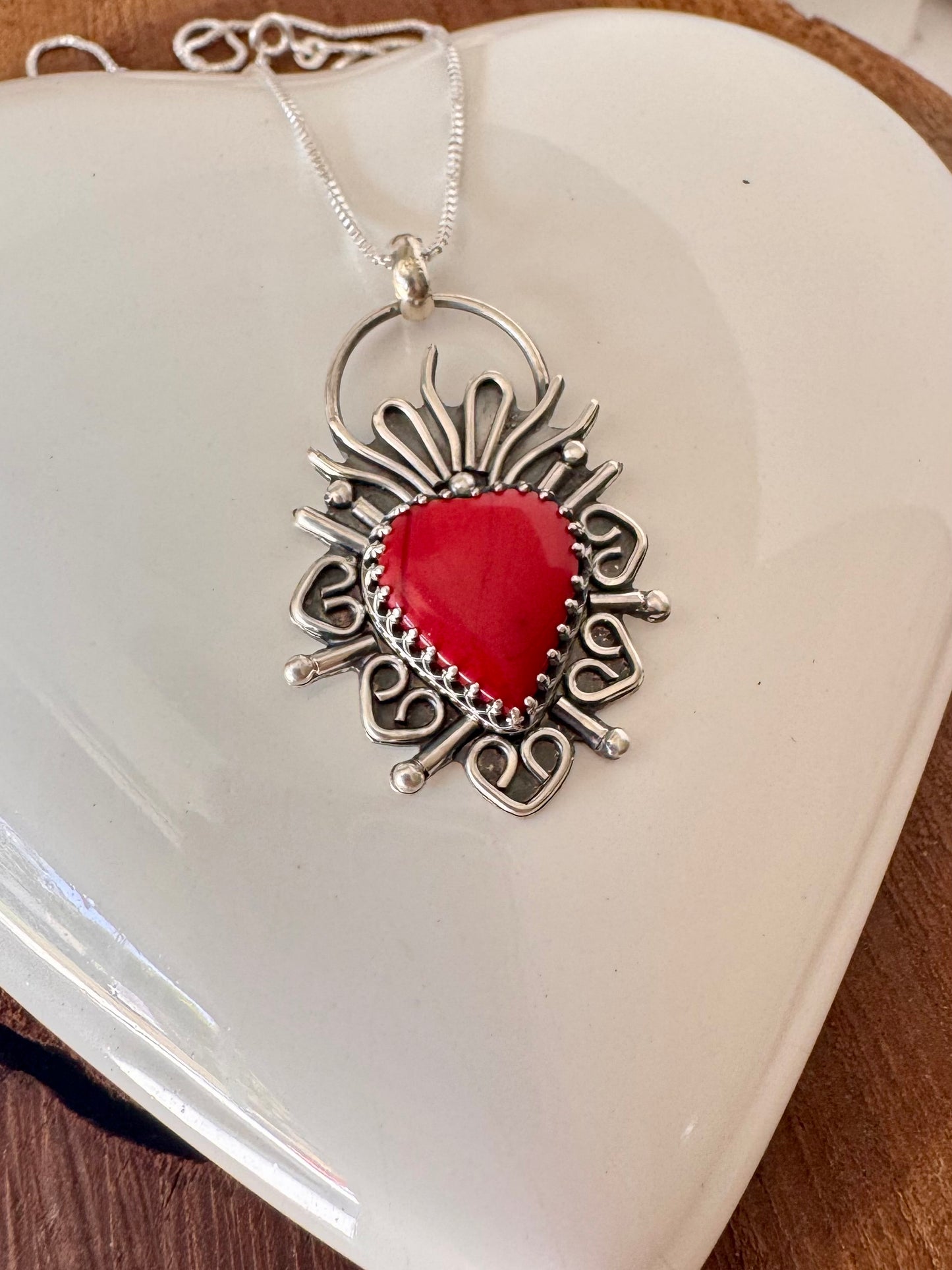 Beautiful Rosarita Sacred Heart Necklace