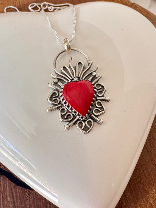 Beautiful Rosarita Sacred Heart Necklace