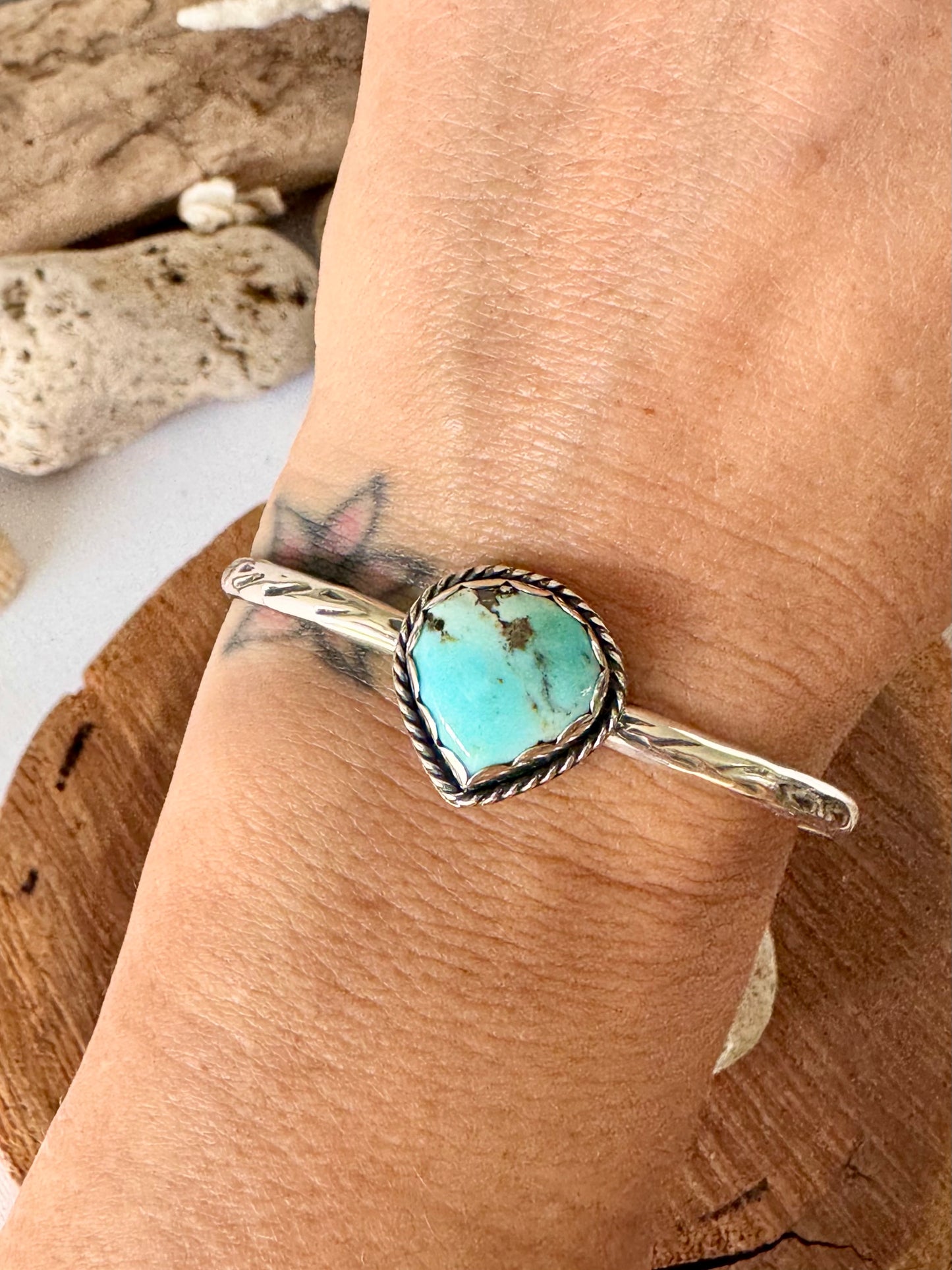 Lone Mountain turquoise sterling silver cuff